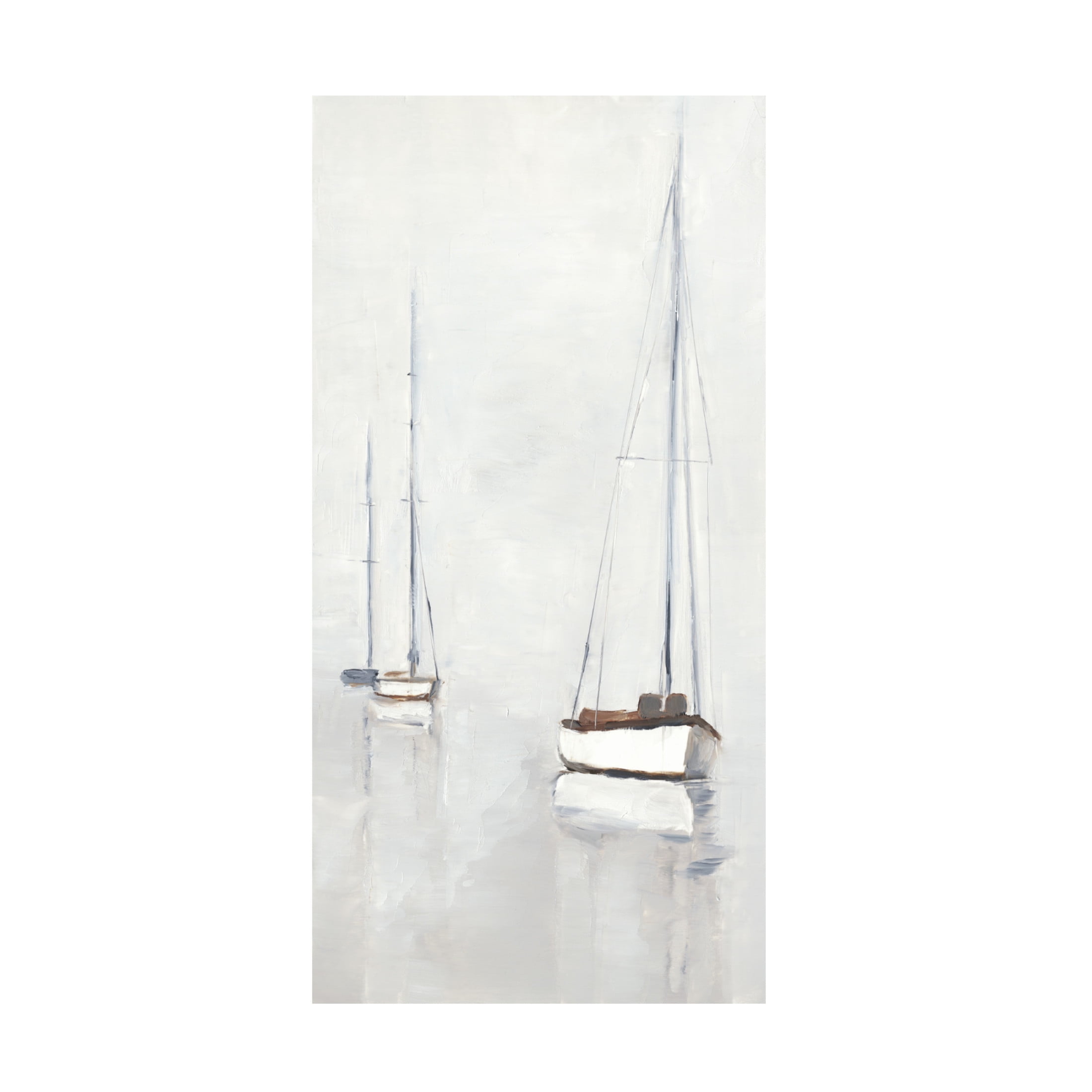 Canvas Wall Art - Ethan Harper 'Foggy Harbor I' Wall Art for Living Room, Bedroom, or Office Décor by Trademark Fine Art - 12 x 24 Inches