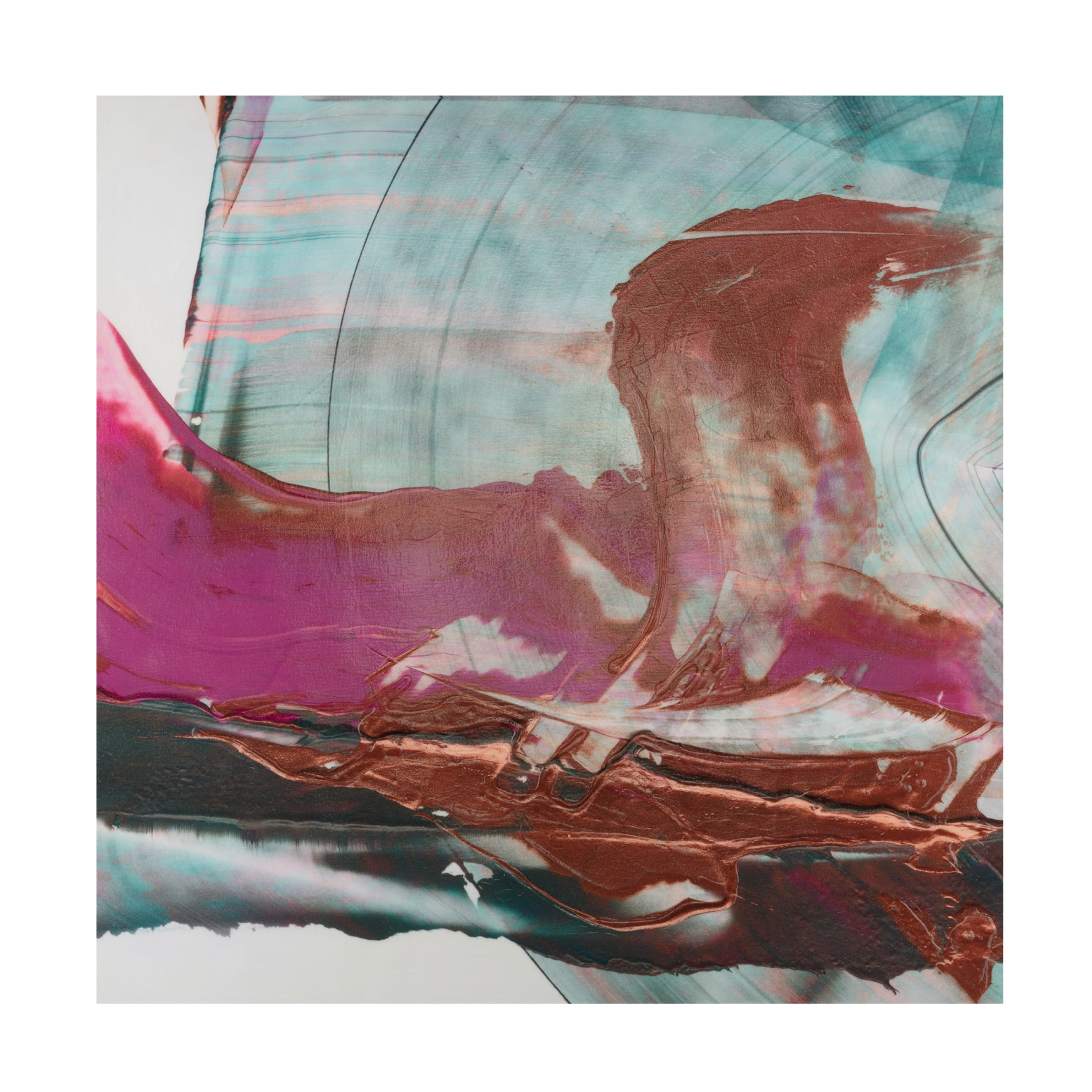 Canvas Wall Art - Ethan Harper 'Magenta and Patina II' Wall Art for Living Room, Bedroom, or Office Décor by Trademark Fine Art - 18 x 18 Inches