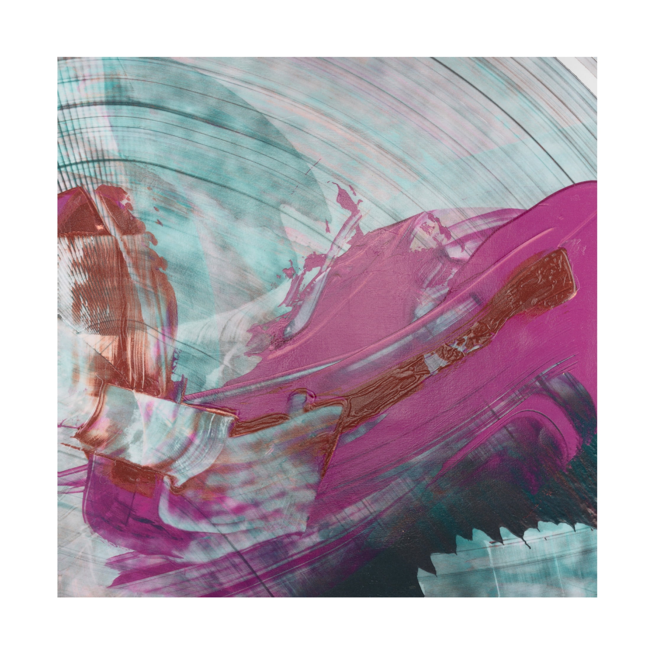 Canvas Wall Art - Ethan Harper 'Magenta and Patina III' Wall Art for Living Room, Bedroom, or Office Décor by Trademark Fine Art - 35 x 35 Inches