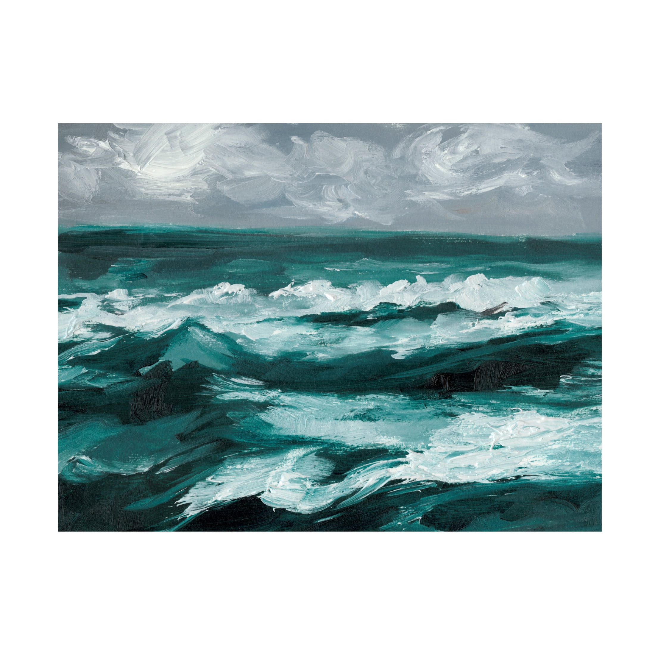 Canvas Wall Art - Ethan Harper 'Moonlit Waves I' Wall Art for Living Room, Bedroom, or Office Décor by Trademark Fine Art - 32 x 24 Inches