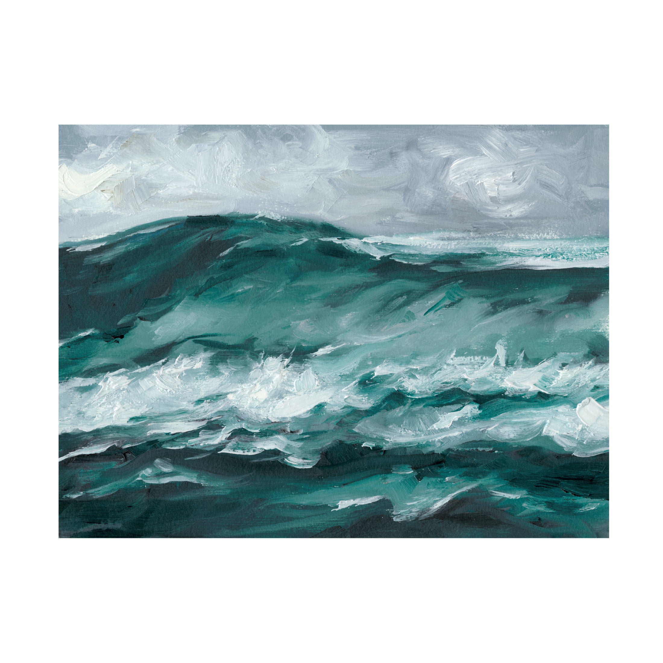 Canvas Wall Art - Ethan Harper 'Moonlit Waves II' Wall Art for Living Room, Bedroom, or Office Décor by Trademark Fine Art - 32 x 24 Inches