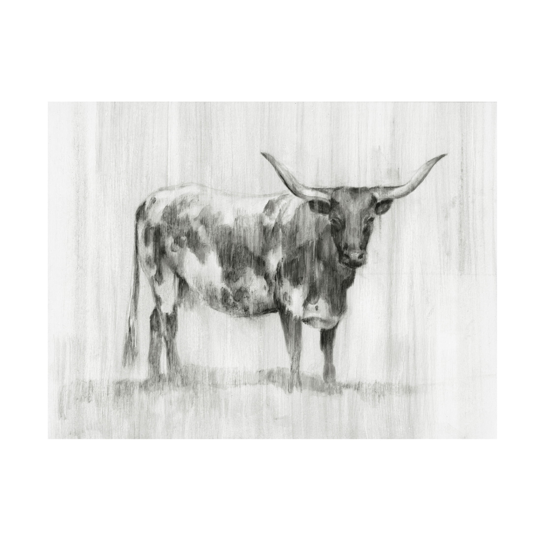 Canvas Wall Art - Ethan Harper 'Rustic Bovine I' Wall Art for Living Room, Bedroom, or Office Décor by Trademark Fine Art - 24 x 18 Inches