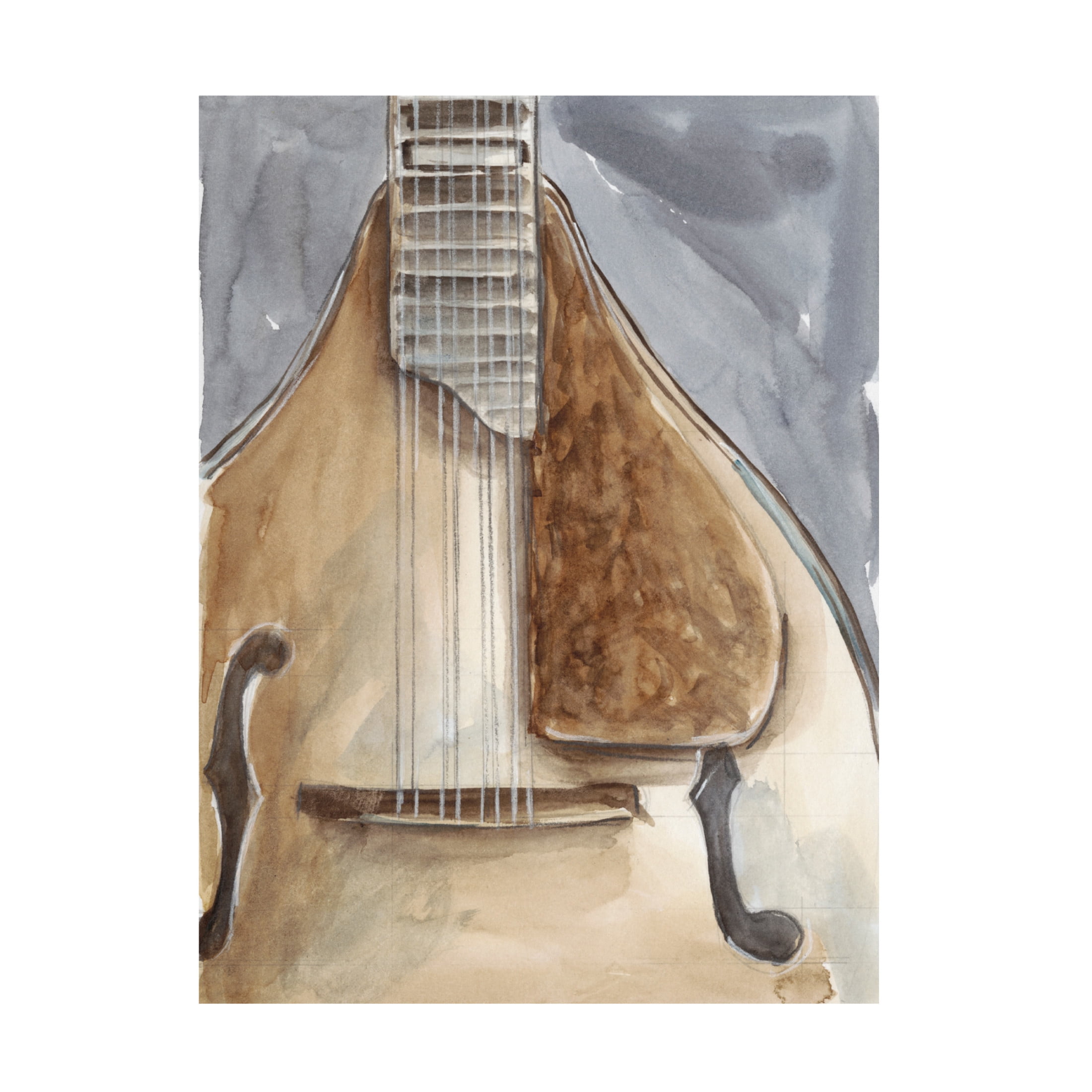 Canvas Wall Art - Ethan Harper 'Watercolor Instrument Study II' Wall Art for Living Room, Bedroom, or Office Décor by Trademark Fine Art - 14 x 19 Inches