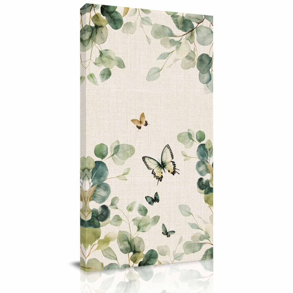 Canvas Wall Art, Eucalyptus Leaves Framed Canvas Prints for Living Room Bedroom, Spring Summer Botanical Sage Green Rustic Gallery Wrapped Wall Decor for Home Office, Gifts, 40"x60" Ship Next Day
