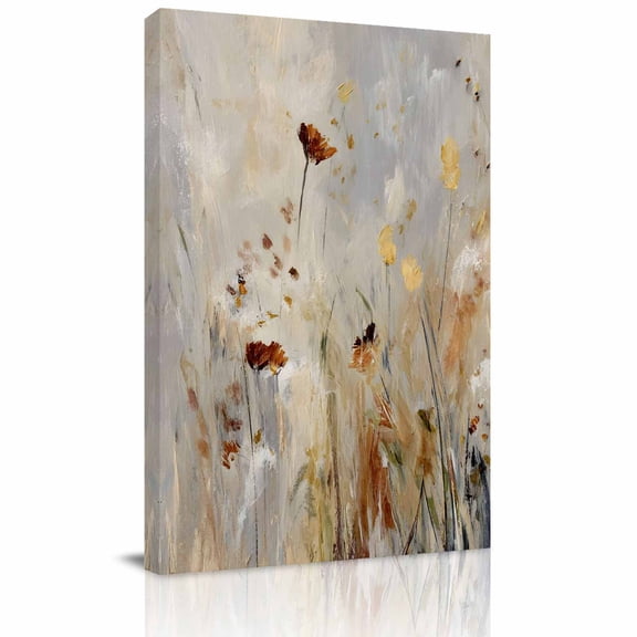 Canvas Wall Art, Farmhouse Flowers Framed Canvas Prints for Kitchen Bedroom, Vintage Botanical Wild Floral Herbs Small Gallery Wrapped Wall Decor for Home Office, Gifts, 8"x12" Ship Next Day