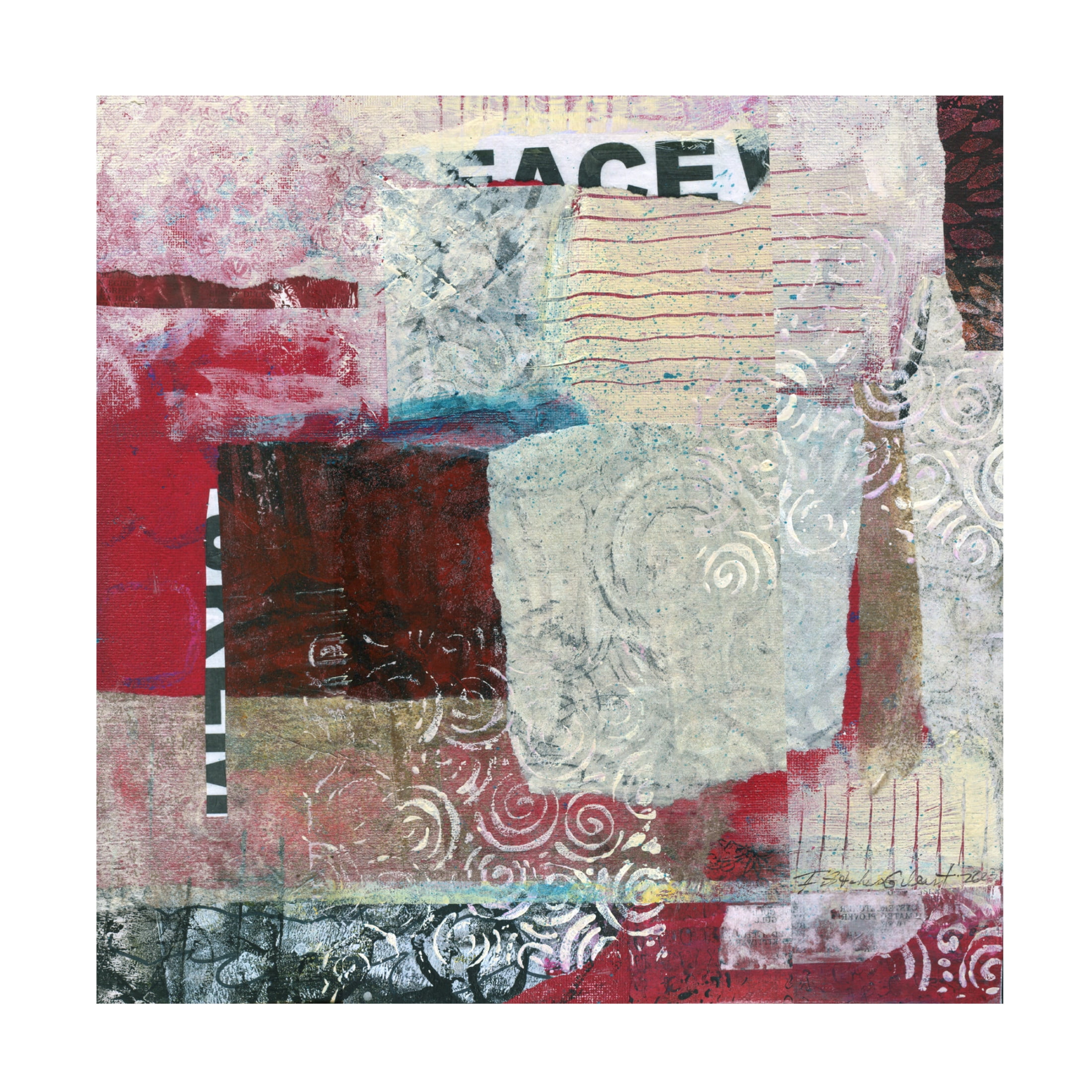 Canvas Wall Art - Fiona Stokes Gilbert 'Peace 2' Wall Art for Living Room, Bedroom, or Office Décor by Trademark Fine Art - 24 x 24 Inches
