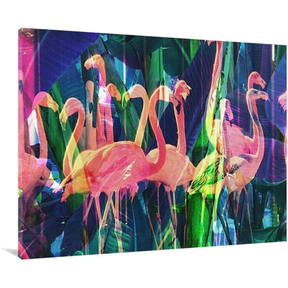 Canvas Wall Art Flamingo Canvas Print Artwork Bird Wall Art Paintings Framed Ready to Hang for Living Room Dinning Room Bedroom Bathroom Home Decor 12x18inch