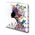 thumbnail image 1 of Canvas Wall Art - Floral Hairstyle, Girl and Butterfly Bird | Modern Home Decor Canvas Prints Gallery Wrap Giclee Printing & Ready to Hang - 16" x 16", 1 of 3