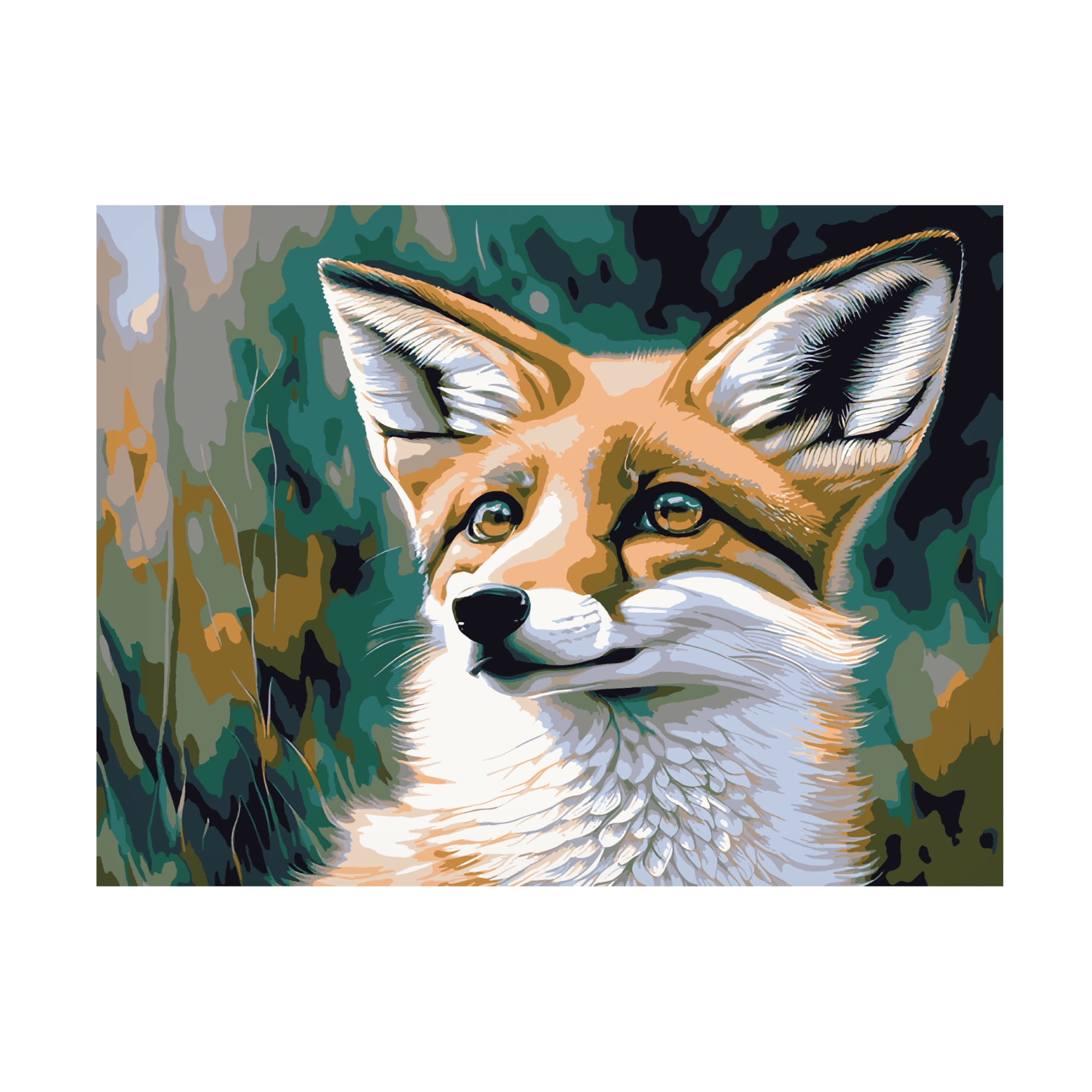 Canvas Wall Art - FootePrint Art 'Fox' Wall Art for Living Room, Bedroom, or Office Décor by Trademark Fine Art - 47 x 35 Inches
