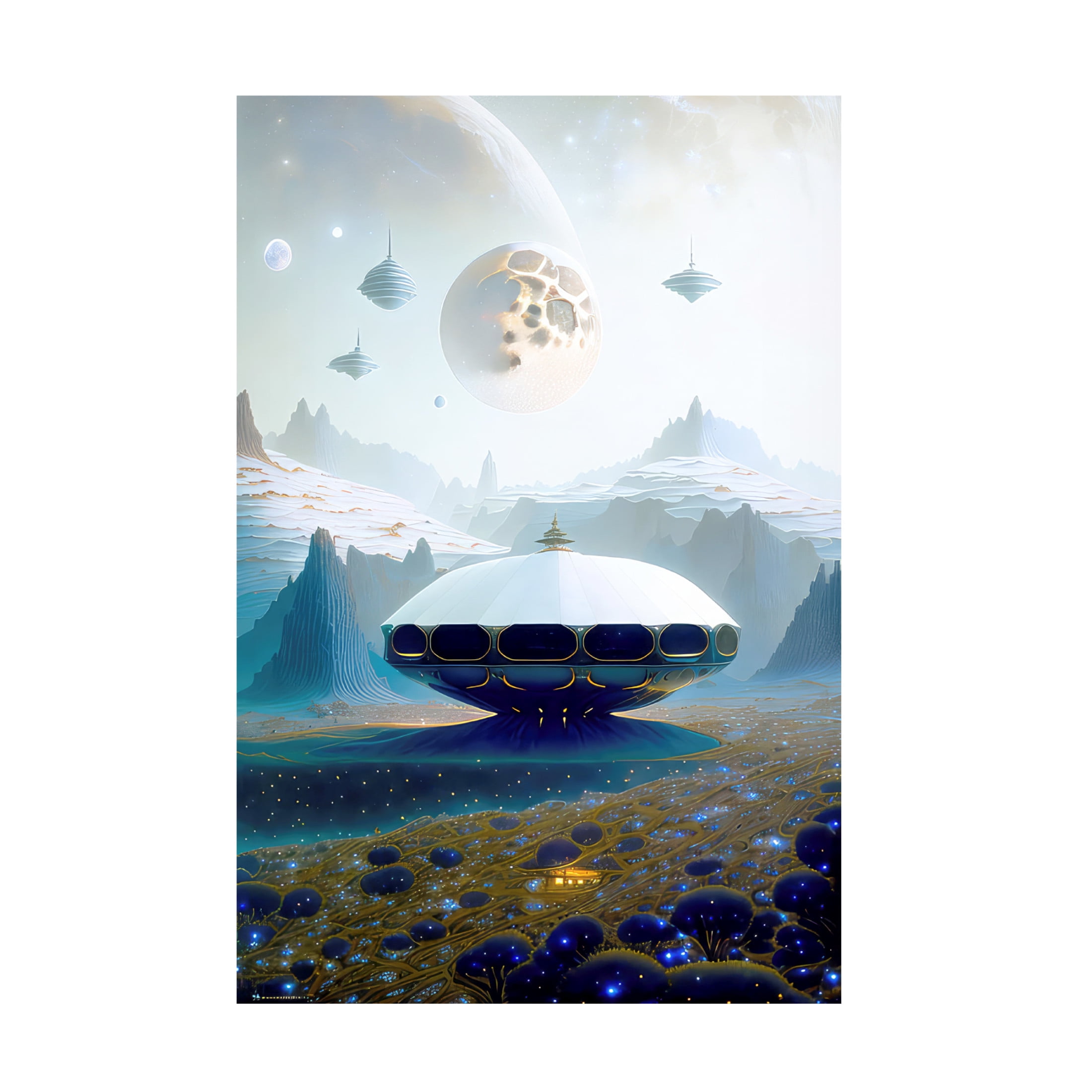 Canvas Wall Art - FootePrint Art 'Outerspace 4' Wall Art for Living Room, Bedroom, or Office Décor by Trademark Fine Art - 30 x 47 Inches