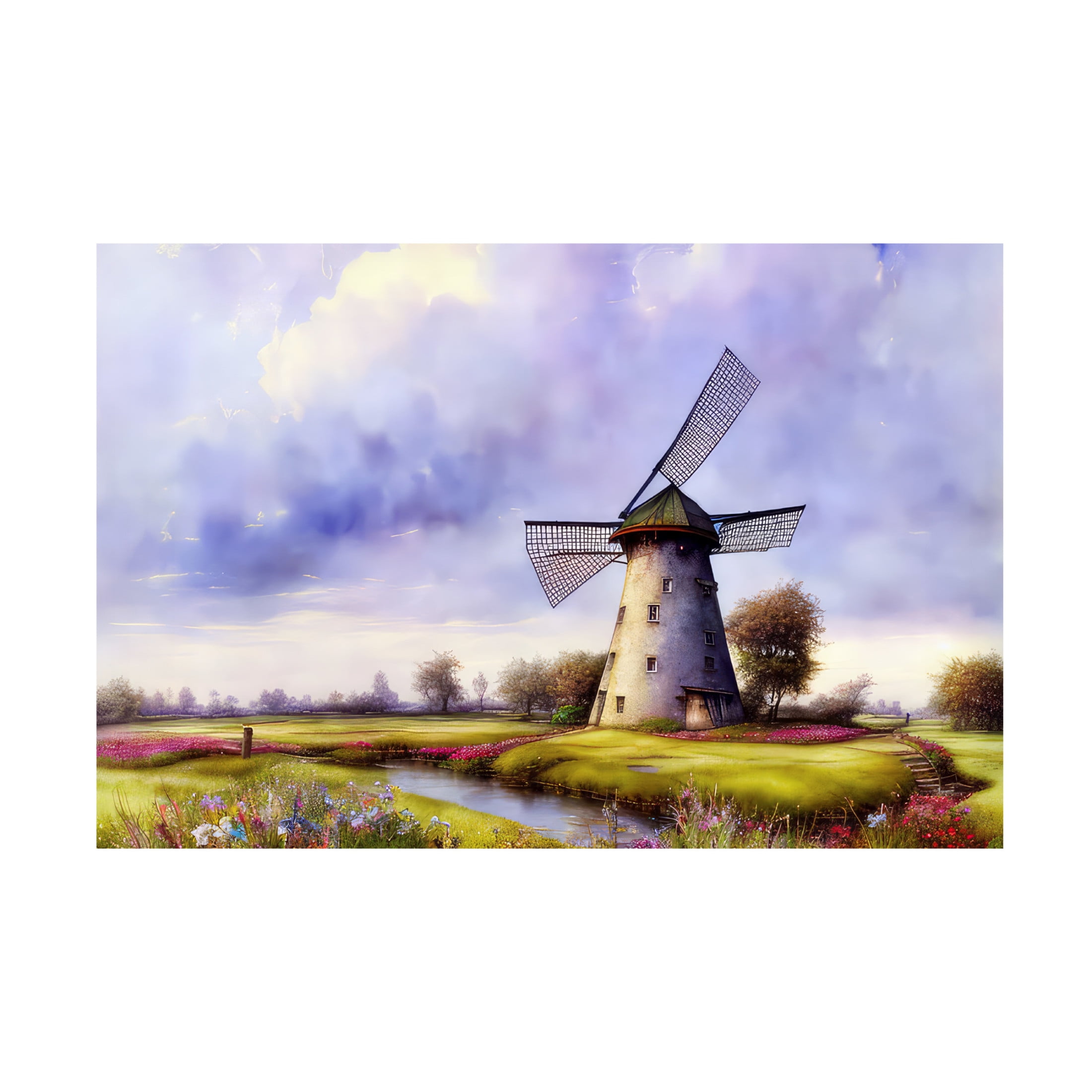 Canvas Wall Art - FootePrint Art 'Quaint Countryside' Wall Art for Living Room, Bedroom, or Office Décor by Trademark Fine Art - 24 x 16 Inches