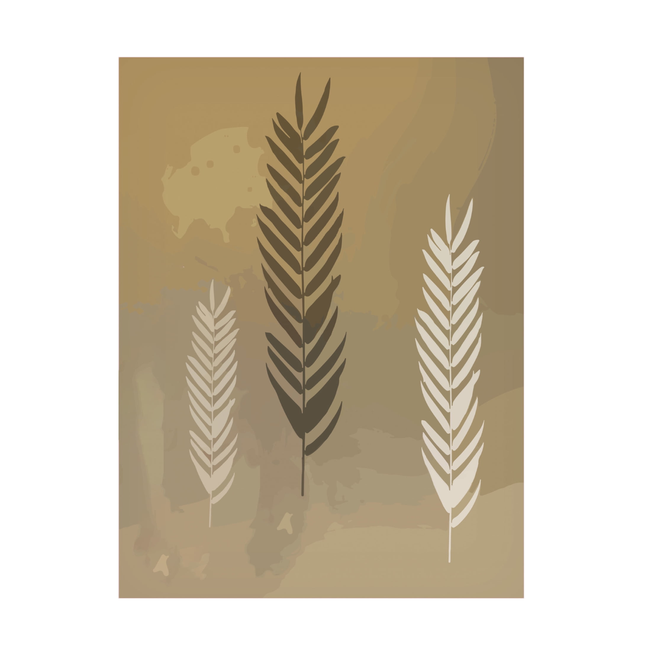 Canvas Wall Art - FootePrint Art 'Three Fern Fronds' Wall Art for Living Room, Bedroom, or Office Décor by Trademark Fine Art - 14 x 19 Inches