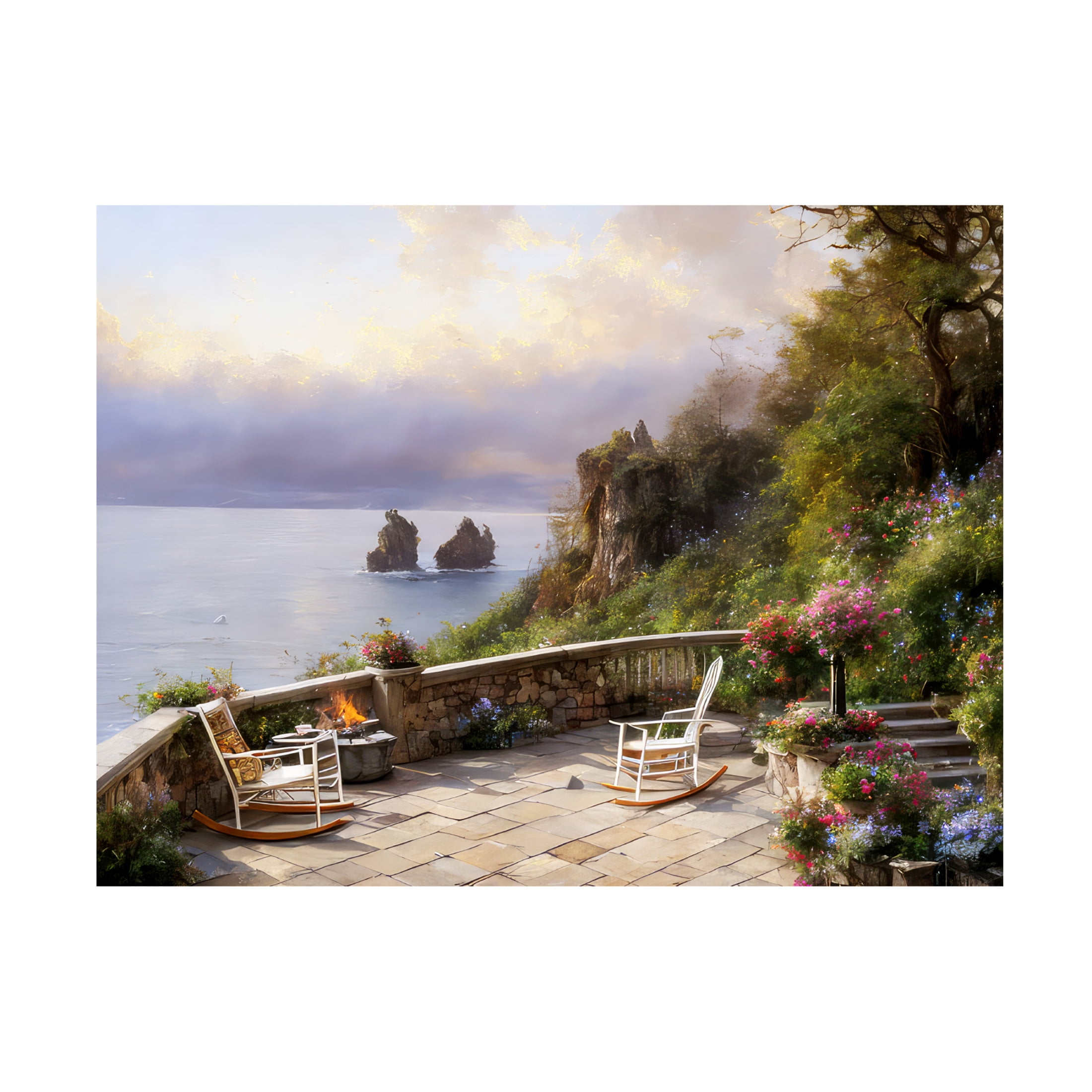 Canvas Wall Art - FootePrint Art 'Chilly Pacific Northwest Outdoor Living' Wall Art for Living Room, Bedroom, or Office Décor by Trademark Fine Art - 32 x 24 Inches