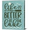 thumbnail image 1 of Canvas Wall Art Framed Life is Better at the Lake Poster Print Canvas Painting Picture Rustic Home Wall Decoration 8x10, 1 of 4