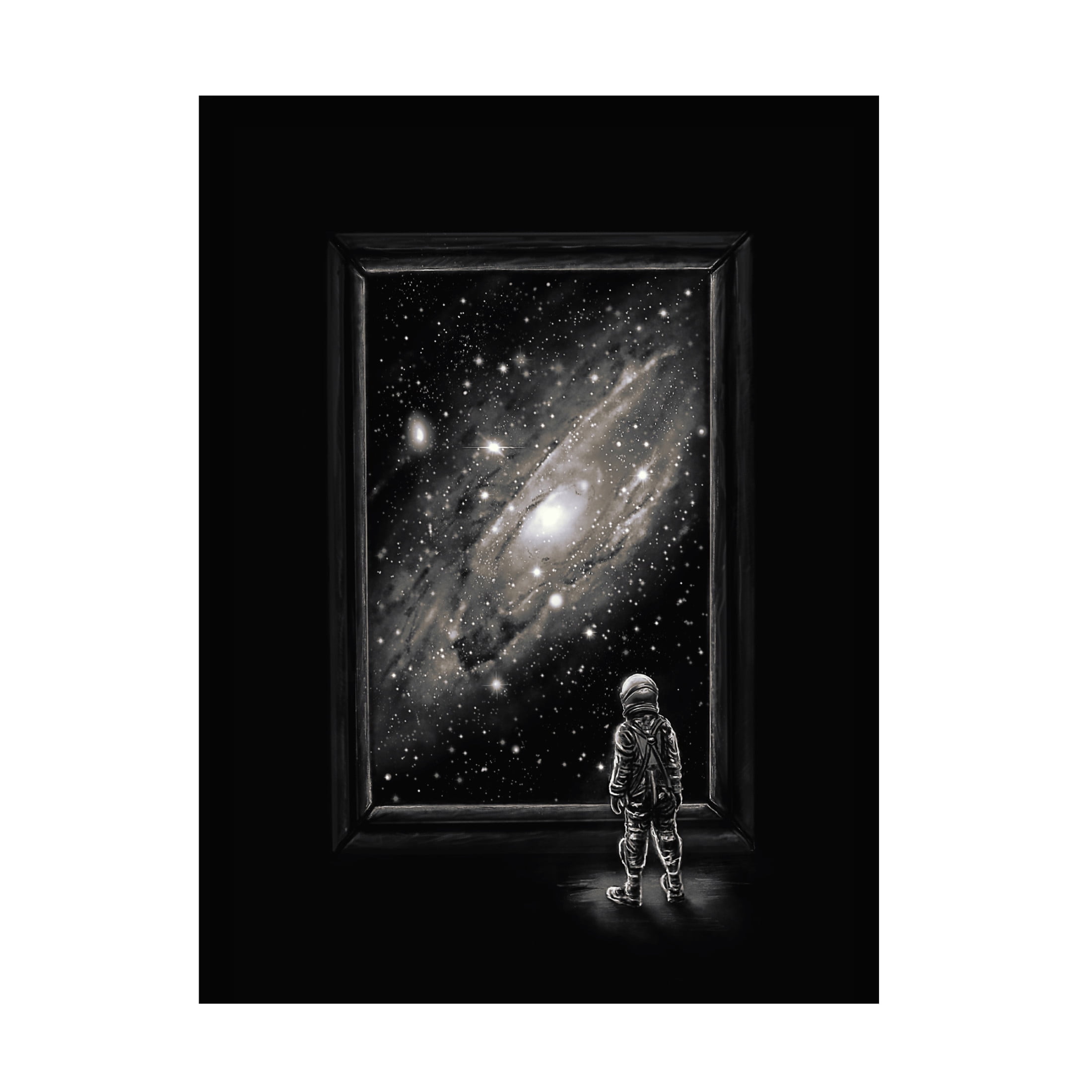 Canvas Wall Art - Francis Minoza 'Looking Through A Masterpiece' Wall Art for Living Room, Bedroom, or Office Décor by Trademark Fine Art - 18 x 24 Inches