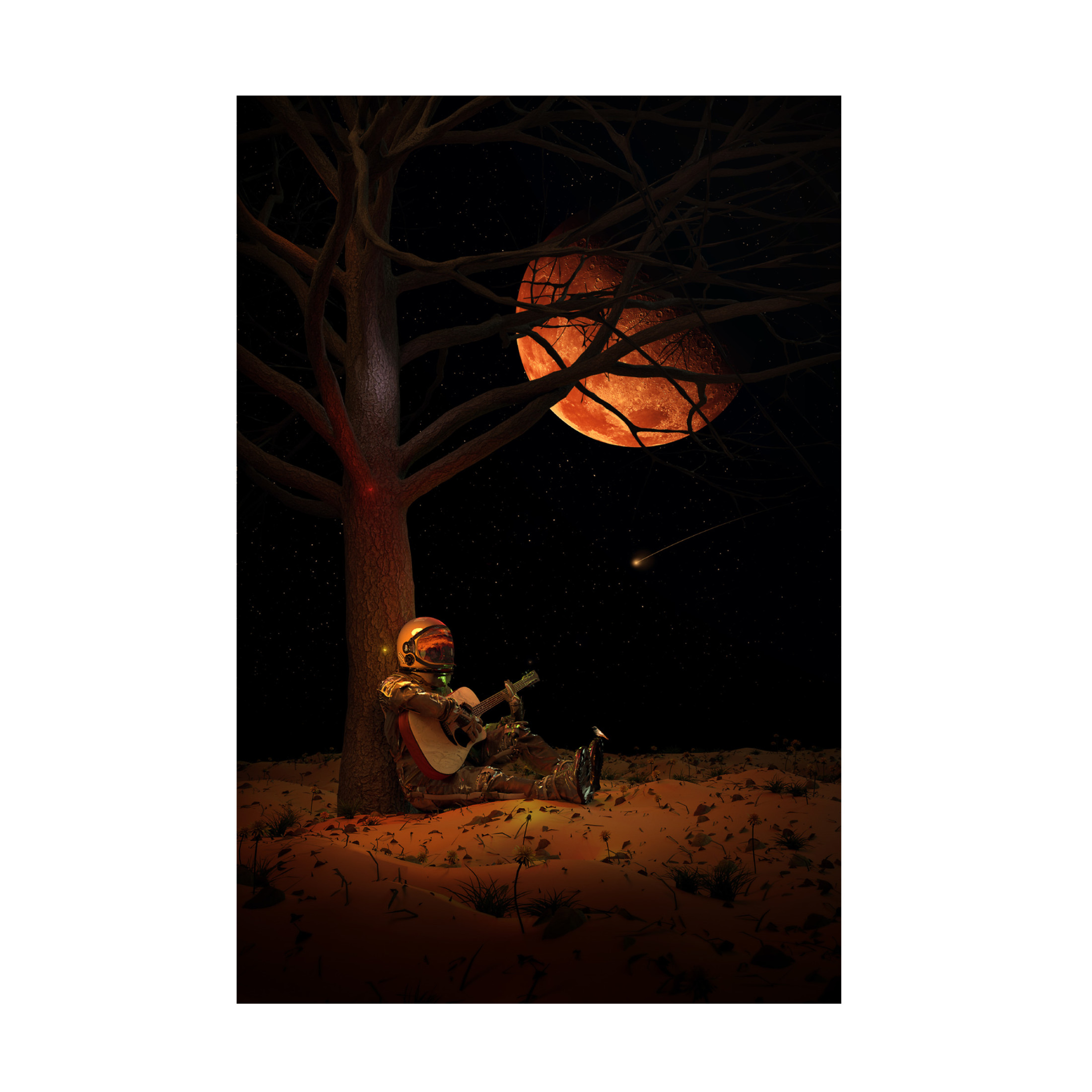 Canvas Wall Art - Francis Minoza 'Moonlight Jam' Wall Art for Living Room, Bedroom, or Office D?cor by Trademark Fine Art - 30 x 47 Inches