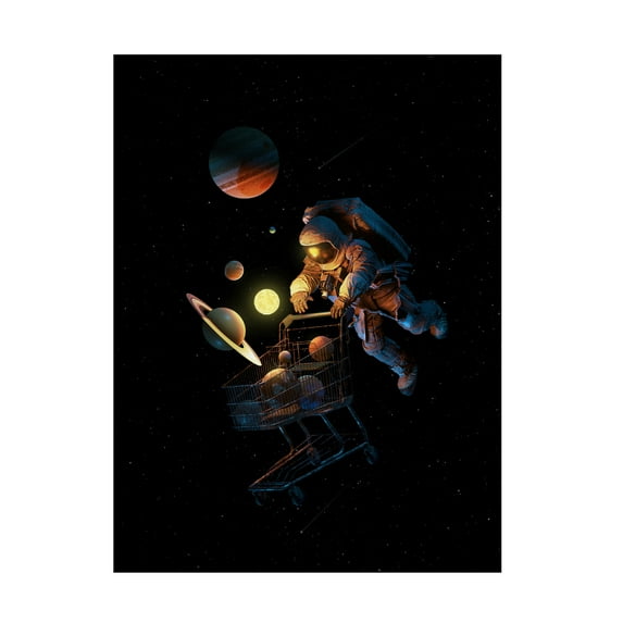 Canvas Wall Art - Francis Minoza 'Space Cart Print' Wall Art for Living Room, Bedroom, or Office D?cor by Trademark Fine Art - 18 x 24 Inches