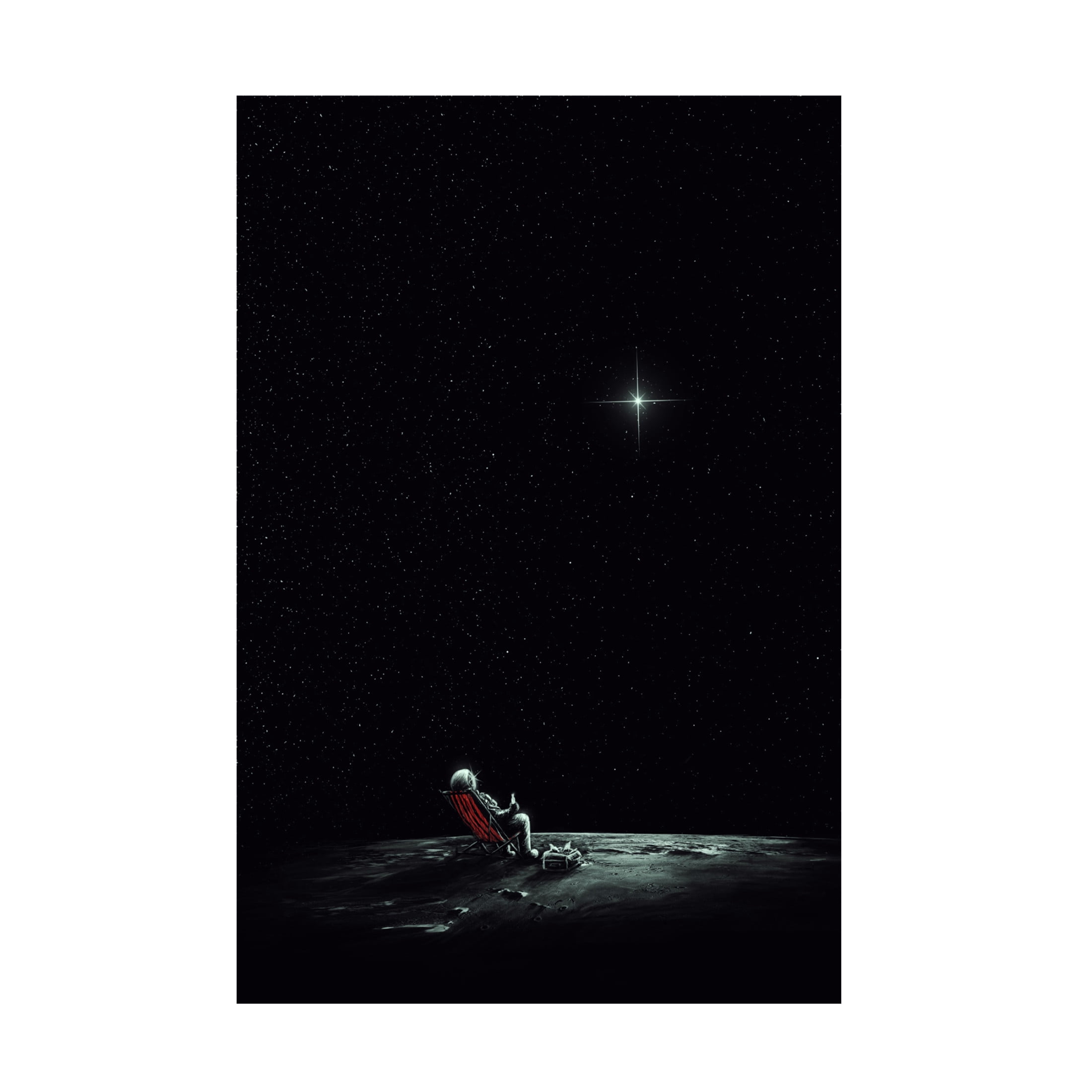 Canvas Wall Art - Francis Minoza 'Space Chill' Wall Art for Living Room, Bedroom, or Office D?cor by Trademark Fine Art - 30 x 47 Inches
