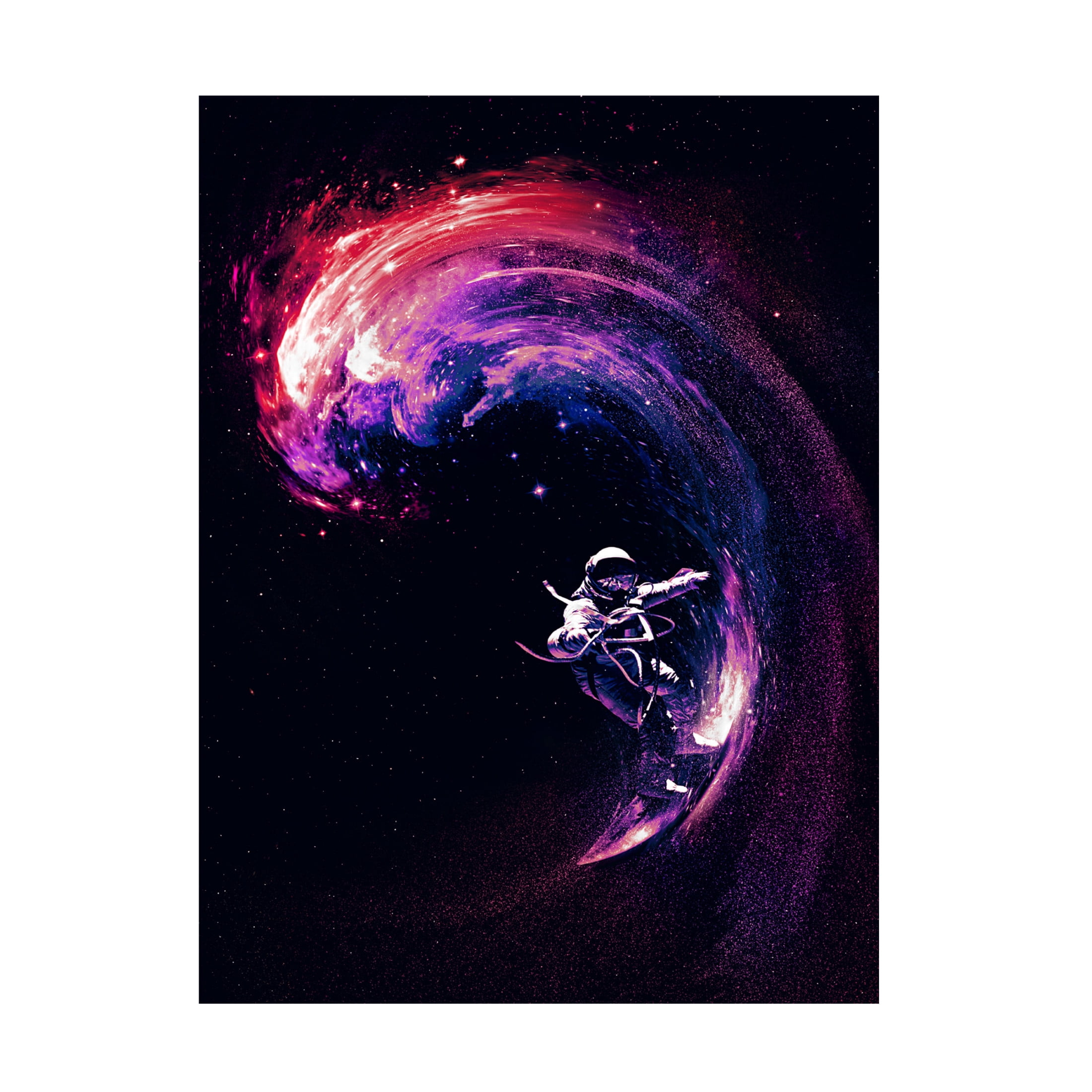 Canvas Wall Art - Francis Minoza 'Space Surfing Ii' Wall Art for Living Room, Bedroom, or Office Décor by Trademark Fine Art - 18 x 24 Inches