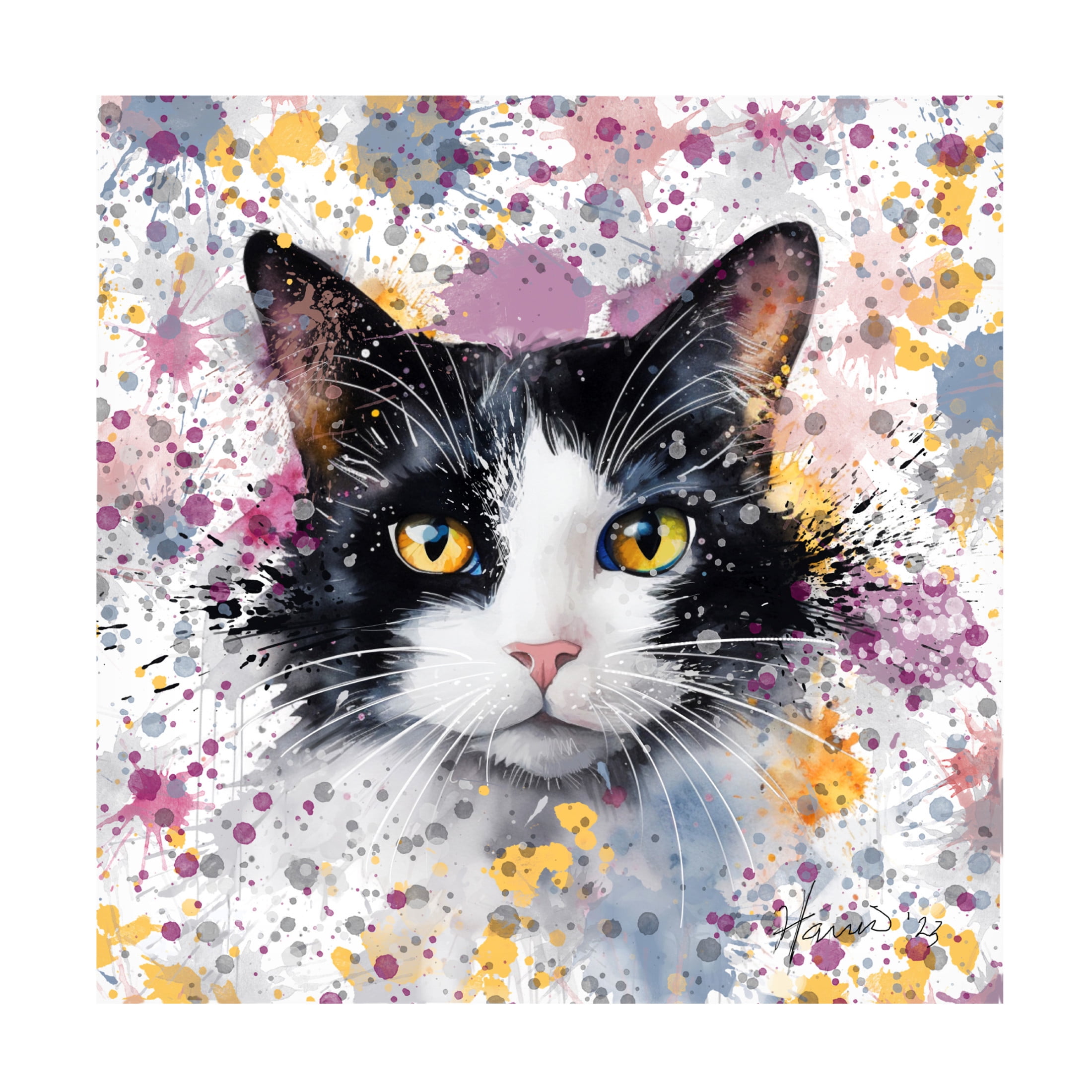 Canvas Wall Art - Frank Harris 'Tuxedo Master' Wall Art for Living Room, Bedroom, or Office Décor by Trademark Fine Art - 35 x 35 Inches