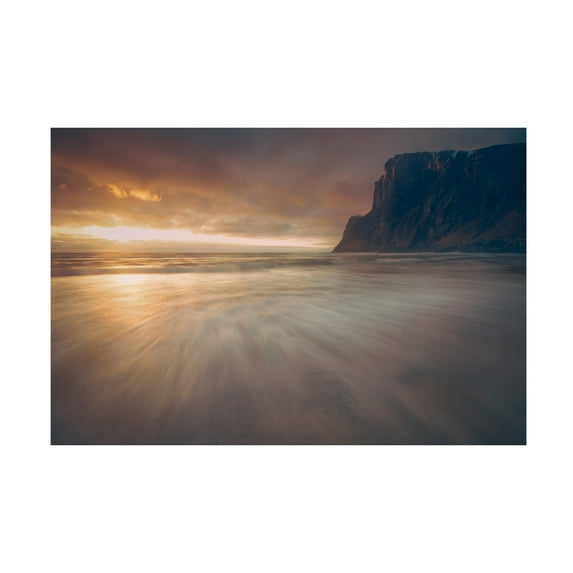 Canvas Wall Art - Fred Age Hol 'Kvalvika ' Wall Art for Living Room, Bedroom, or Office Décor by Trademark Fine Art - 32 x 22 Inches