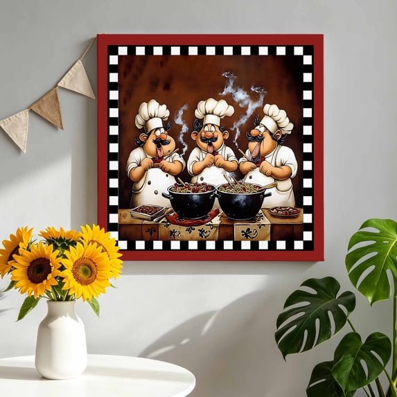 Canvas Wall Art Funny Chefs Canvas Art Print Chef Cooking Food Pictures ...