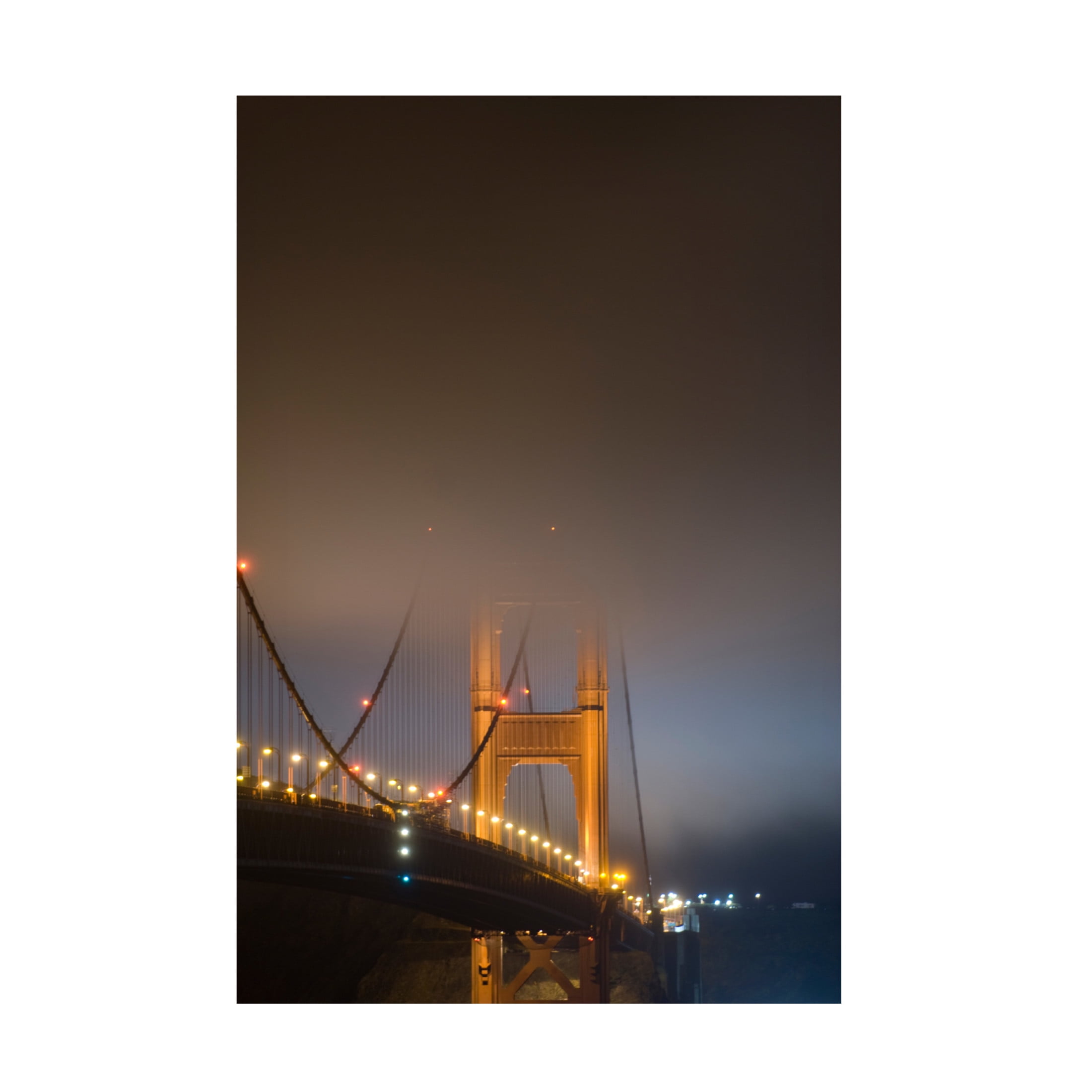 Canvas Wall Art - GS Photo 'Golden Gate in Fog' Wall Art for Living Room, Bedroom, or Office Décor by Trademark Fine Art - 16 x 24 Inches