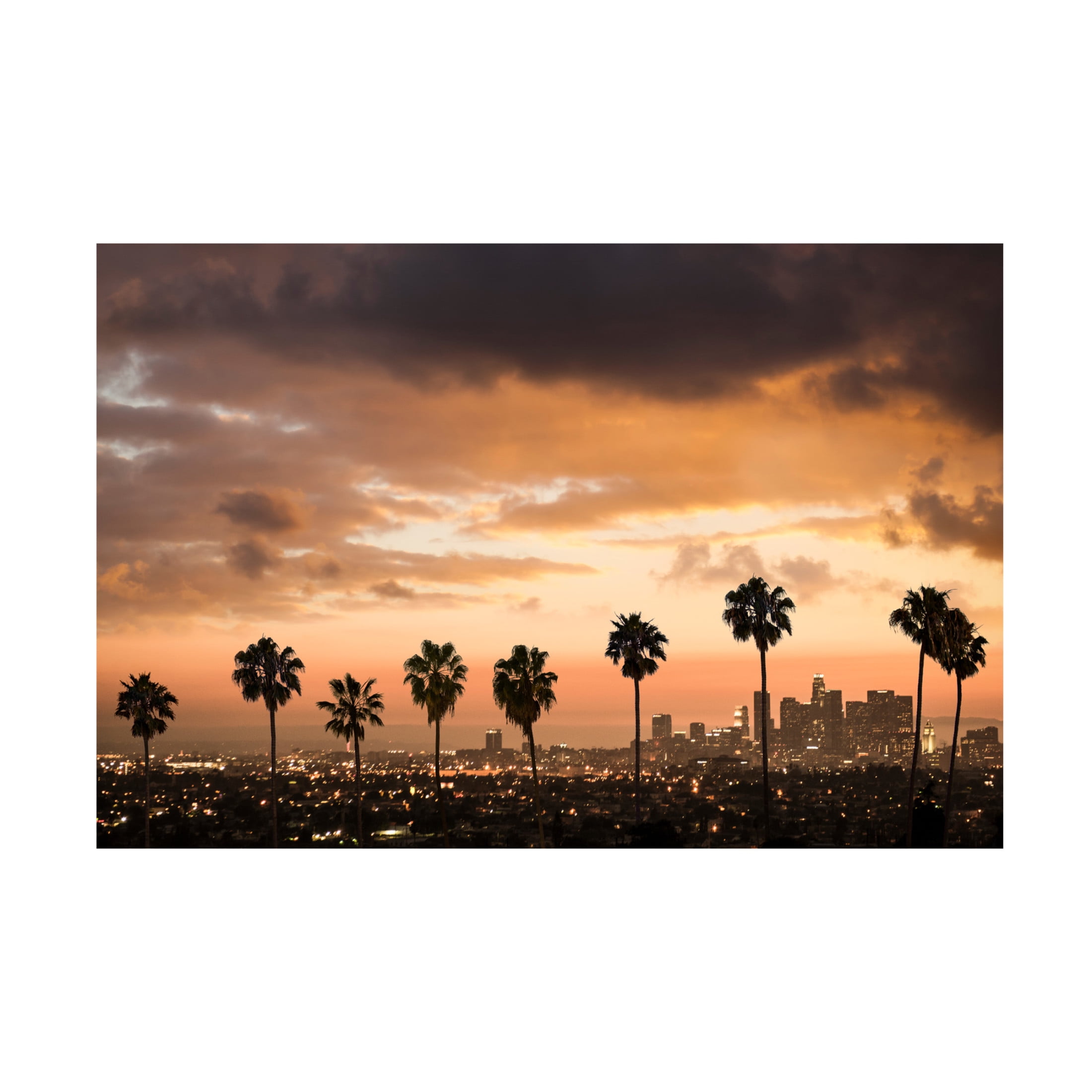 Canvas Wall Art - GS Photo 'Palm Drive Los Angeles' Wall Art for Living Room, Bedroom, or Office Décor by Trademark Fine Art - 32 x 22 Inches
