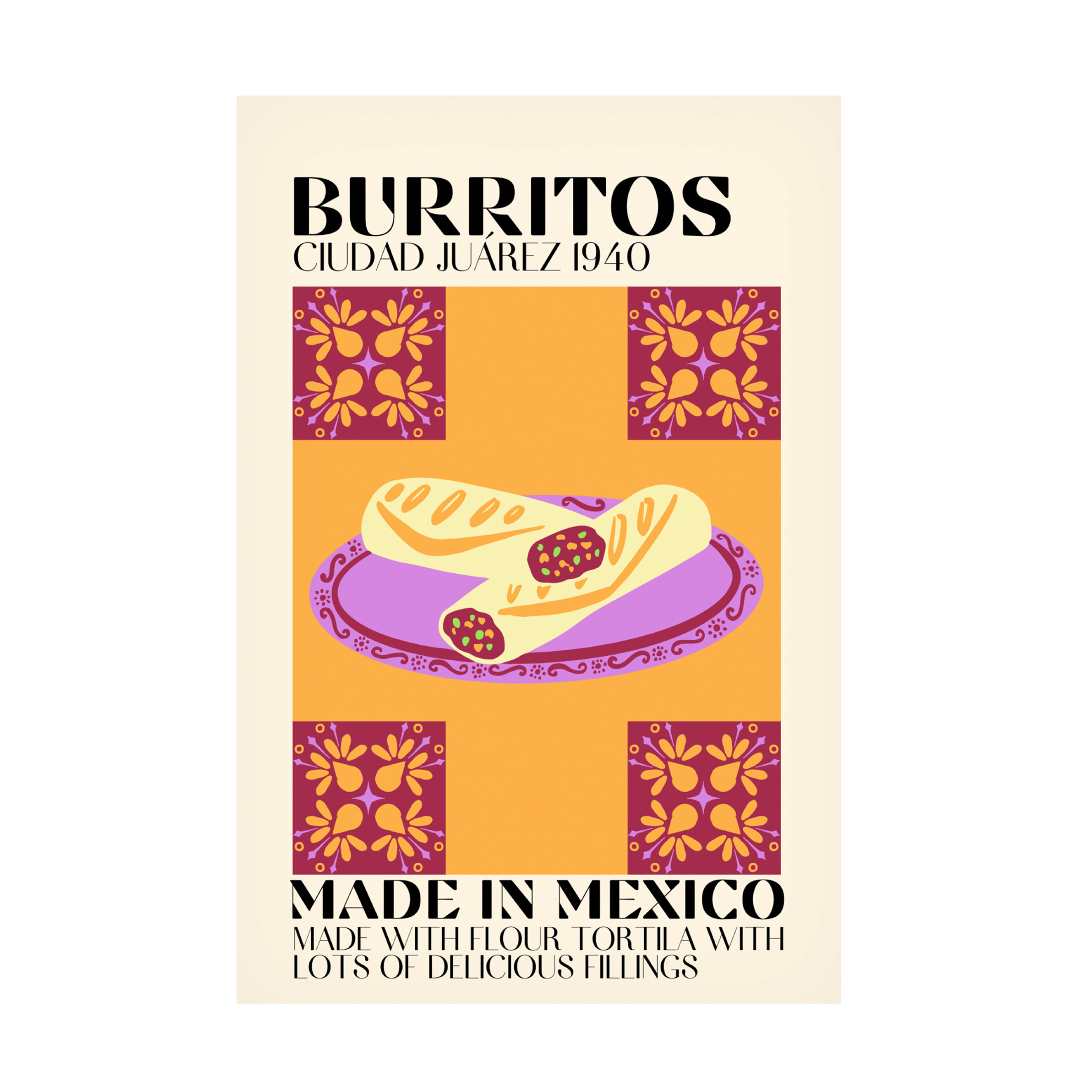 Canvas Wall Art - Gaec Studio 'Burritos' Wall Art for Living Room, Bedroom, or Office Décor by Trademark Fine Art - 22 x 32 Inches