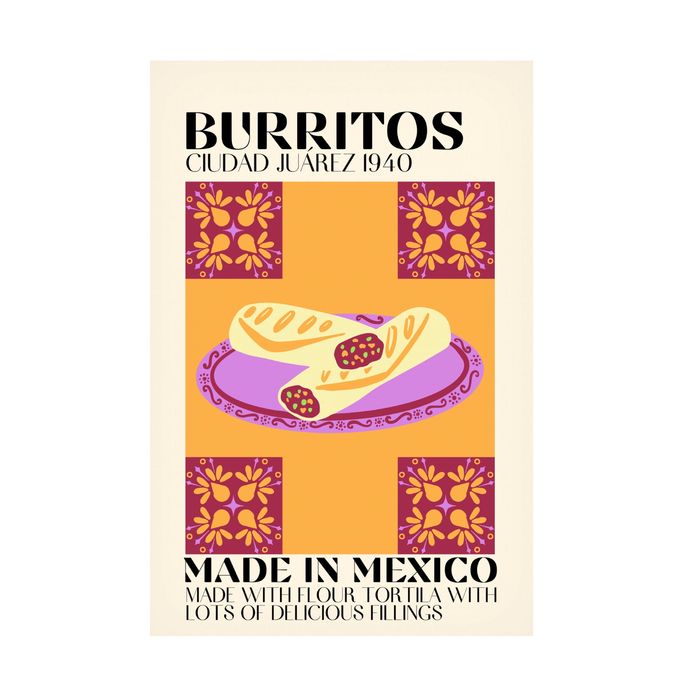 Canvas Wall Art - Gaec Studio 'Burritos' Wall Art for Living Room, Bedroom, or Office Décor by Trademark Fine Art - 30 x 47 Inches