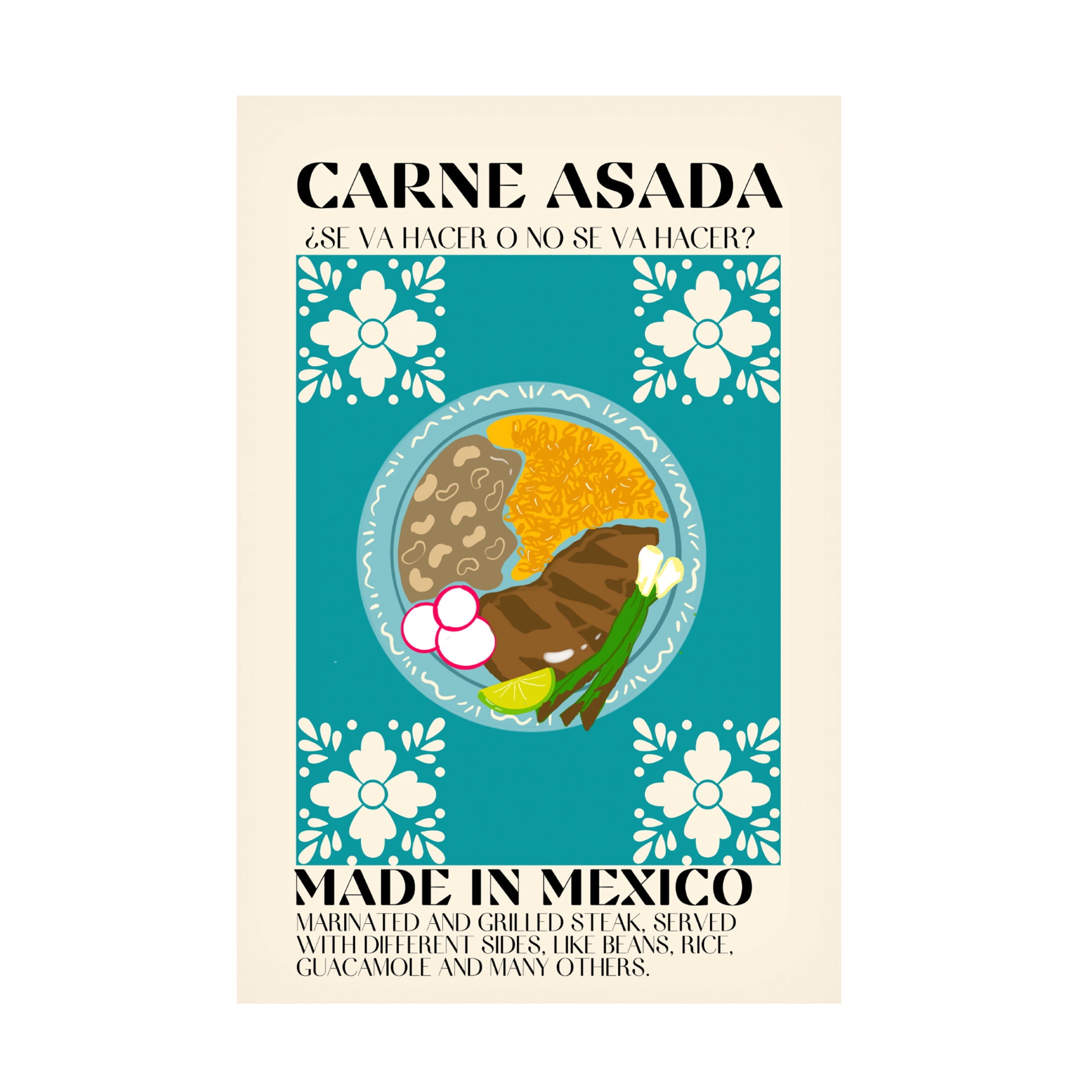 Canvas Wall Art - Gaec Studio 'Carne Asada' Wall Art for Living Room, Bedroom, or Office Décor by Trademark Fine Art - 22 x 32 Inches