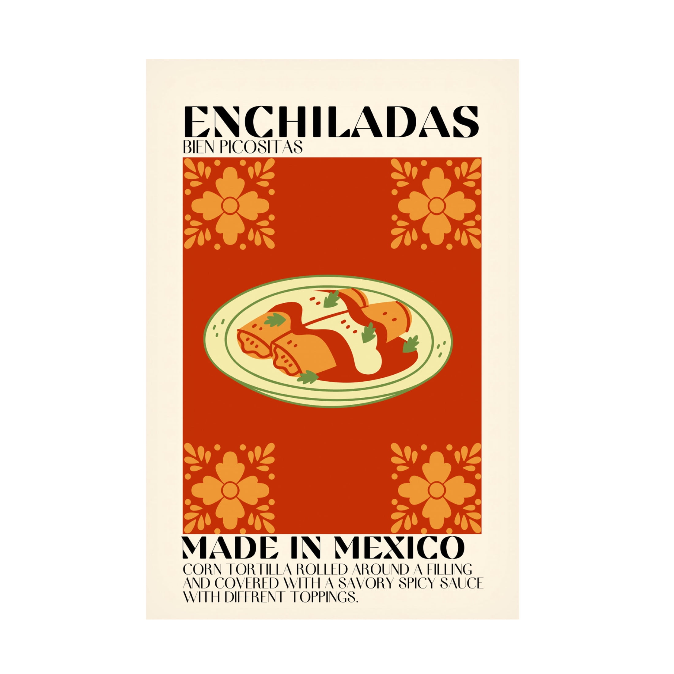Canvas Wall Art - Gaec Studio 'Enchiladas' Wall Art for Living Room, Bedroom, or Office Décor by Trademark Fine Art - 16 x 24 Inches