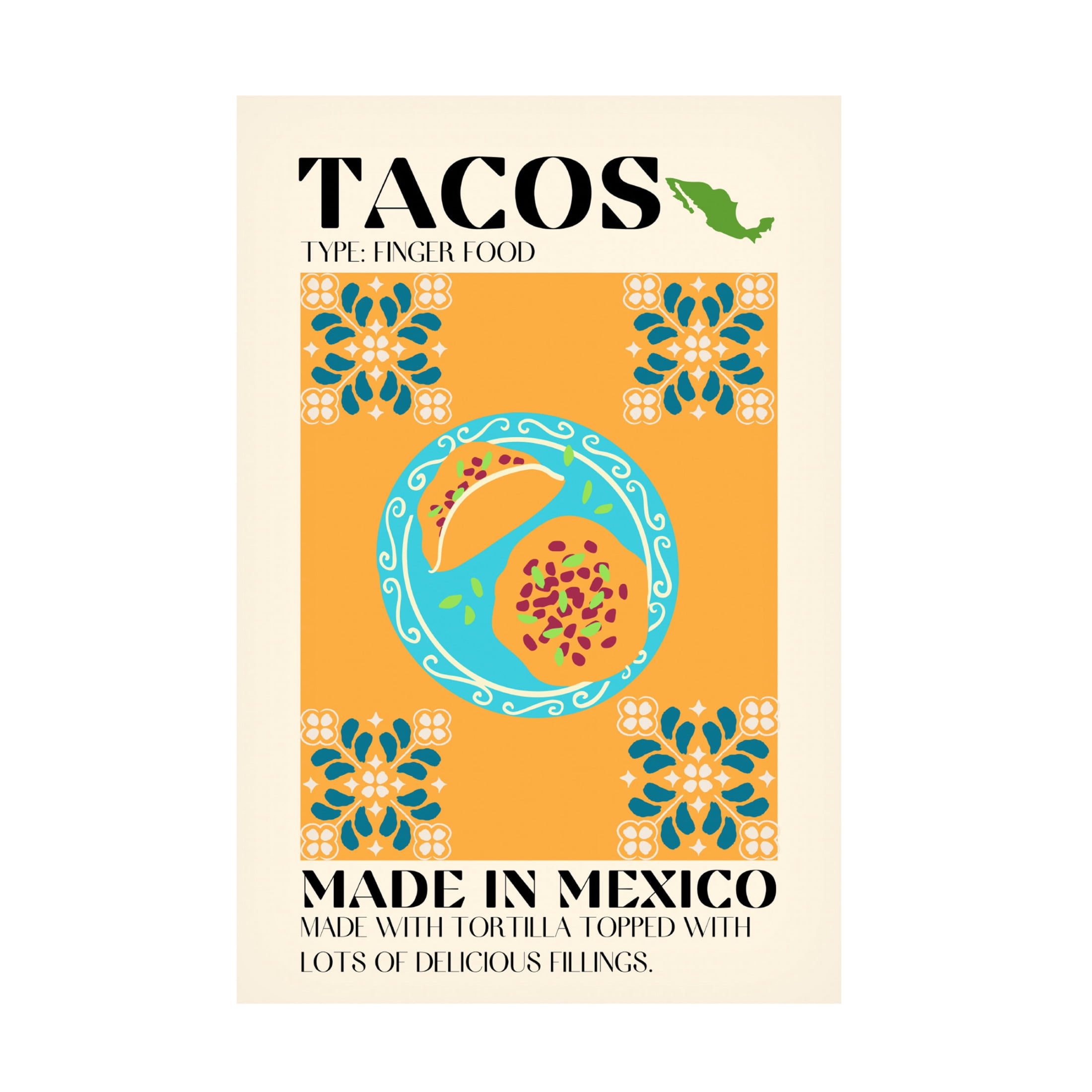 Canvas Wall Art - Gaec Studio 'Tacos' Wall Art for Living Room, Bedroom, or Office Décor by Trademark Fine Art - 30 x 47 Inches