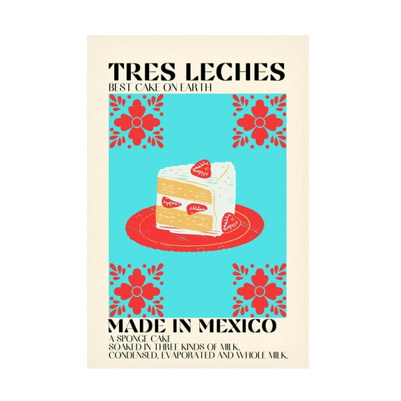 Canvas Wall Art - Gaec Studio 'Tres Leches' Wall Art for Living Room, Bedroom, or Office Décor by Trademark Fine Art - 12 x 19 Inches