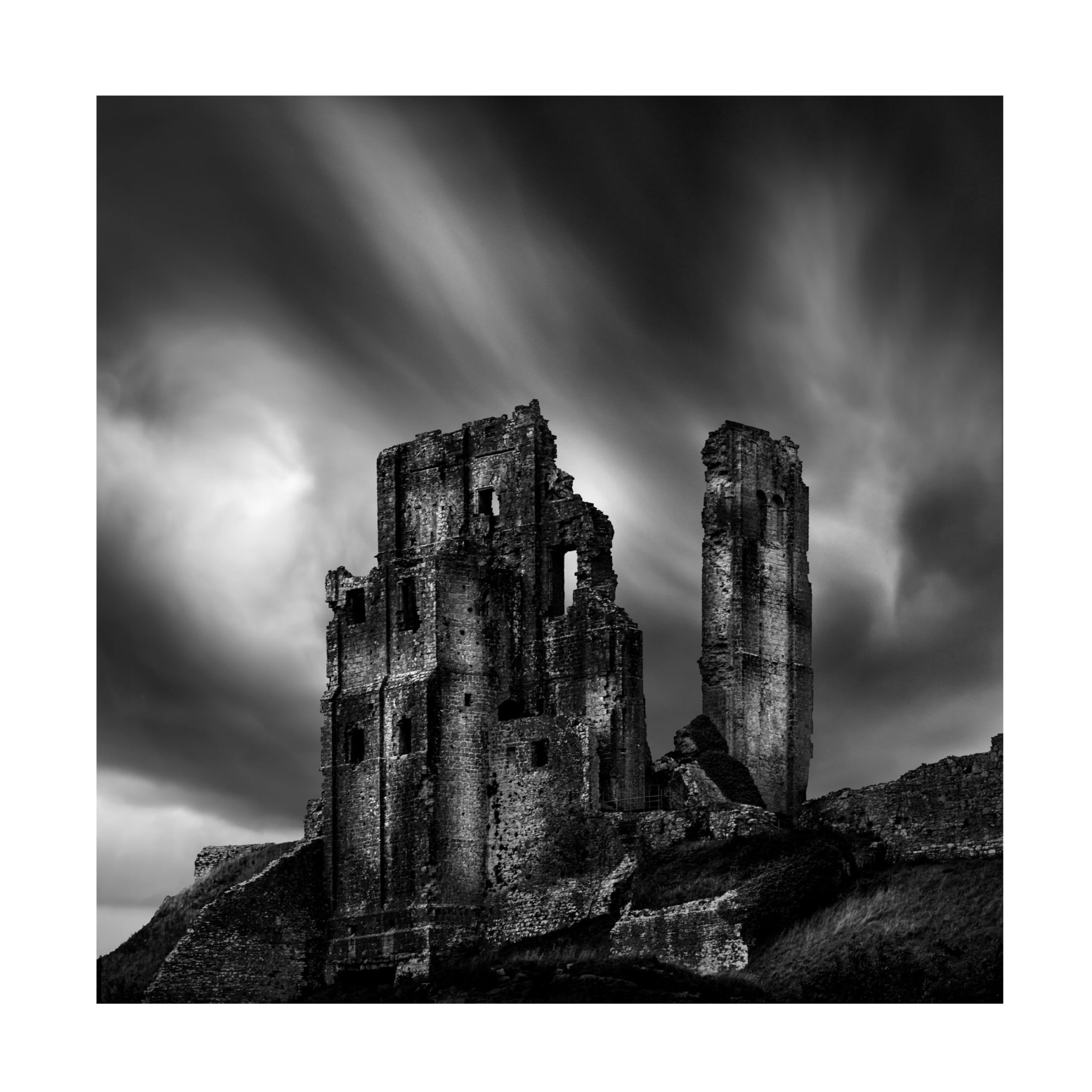 Canvas Wall Art - George Digalakis 'Corfe Castle' Wall Art for Living Room, Bedroom, or Office D?cor by Trademark Fine Art - 18 x 18 Inches
