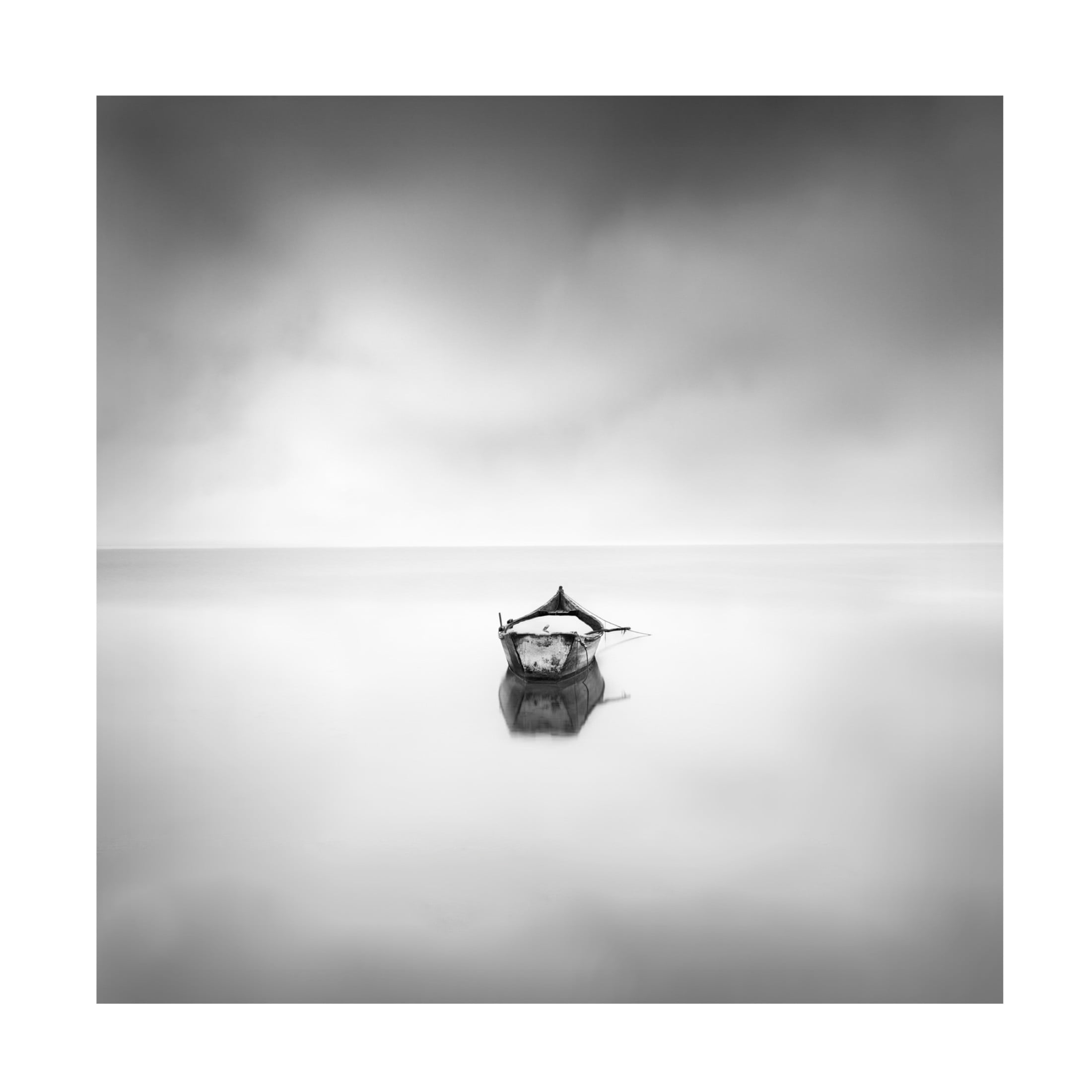 Canvas Wall Art - George Digalakis 'Lonely Boat' Wall Art for Living Room, Bedroom, or Office D?cor by Trademark Fine Art - 24 x 24 Inches