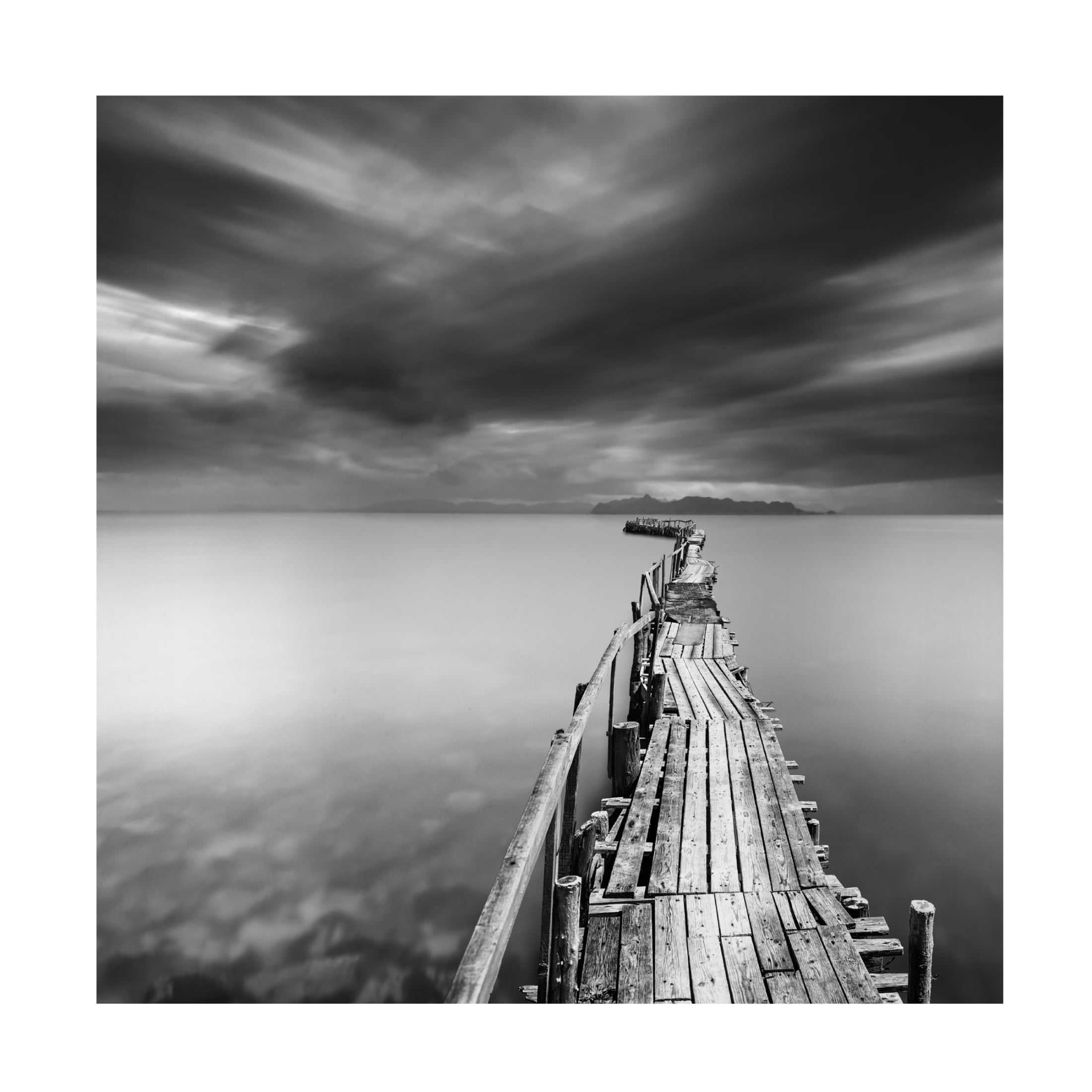 Canvas Wall Art - George Digalakis 'Long Pier' Wall Art for Living Room, Bedroom, or Office Décor by Trademark Fine Art - 18 x 18 Inches