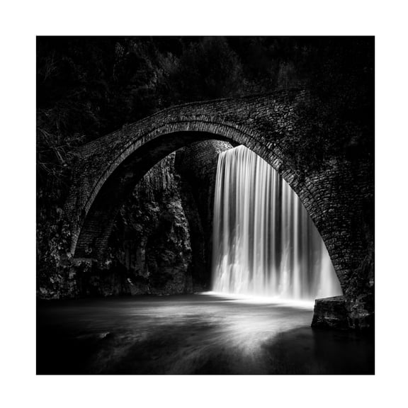 Canvas Wall Art - George Digalakis 'Paleokaria Waterfall' Wall Art for Living Room, Bedroom, or Office D?cor by Trademark Fine Art - 35 x 35 Inches