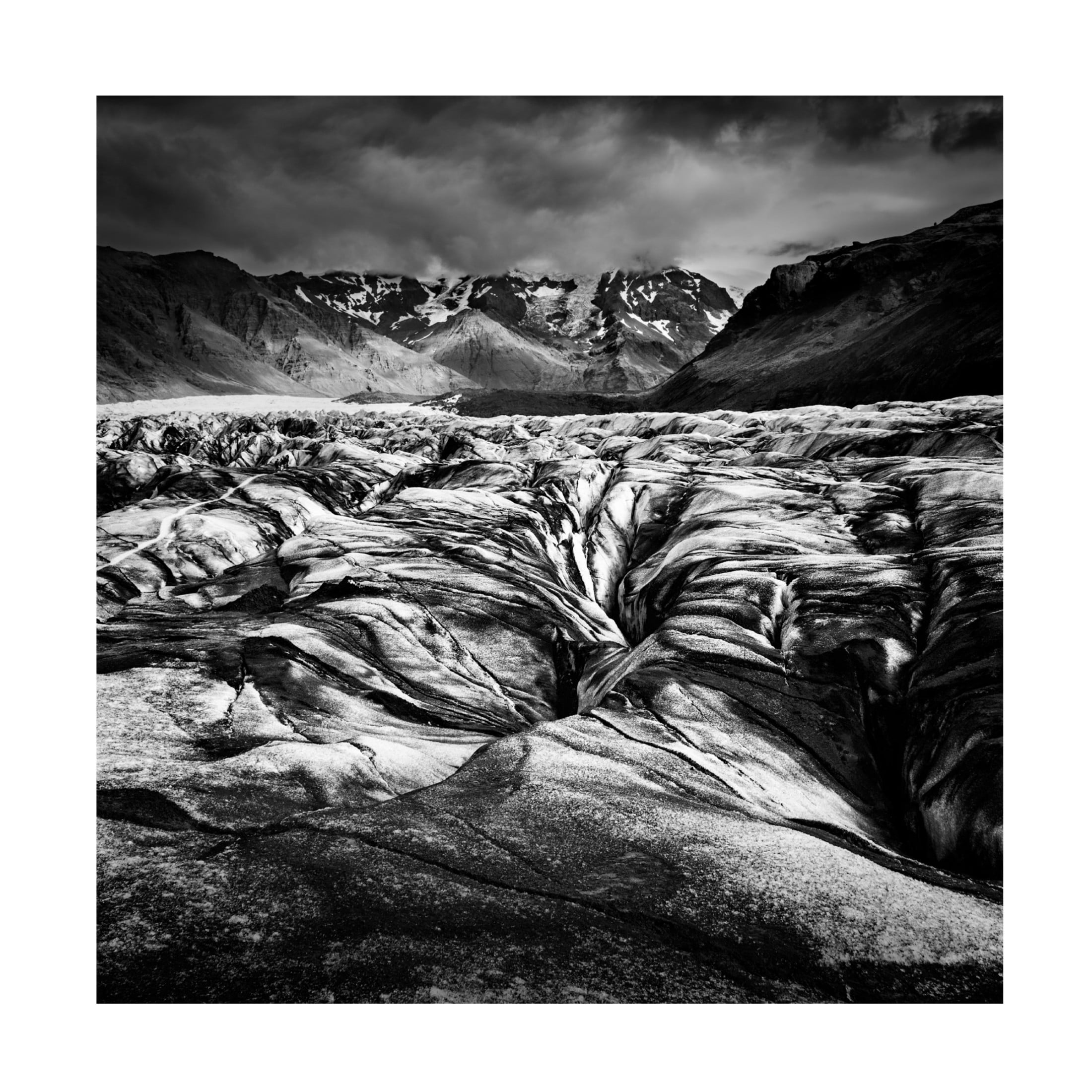 Canvas Wall Art - George Digalakis 'The Black Glacier' Wall Art for Living Room, Bedroom, or Office D?cor by Trademark Fine Art - 35 x 35 Inches