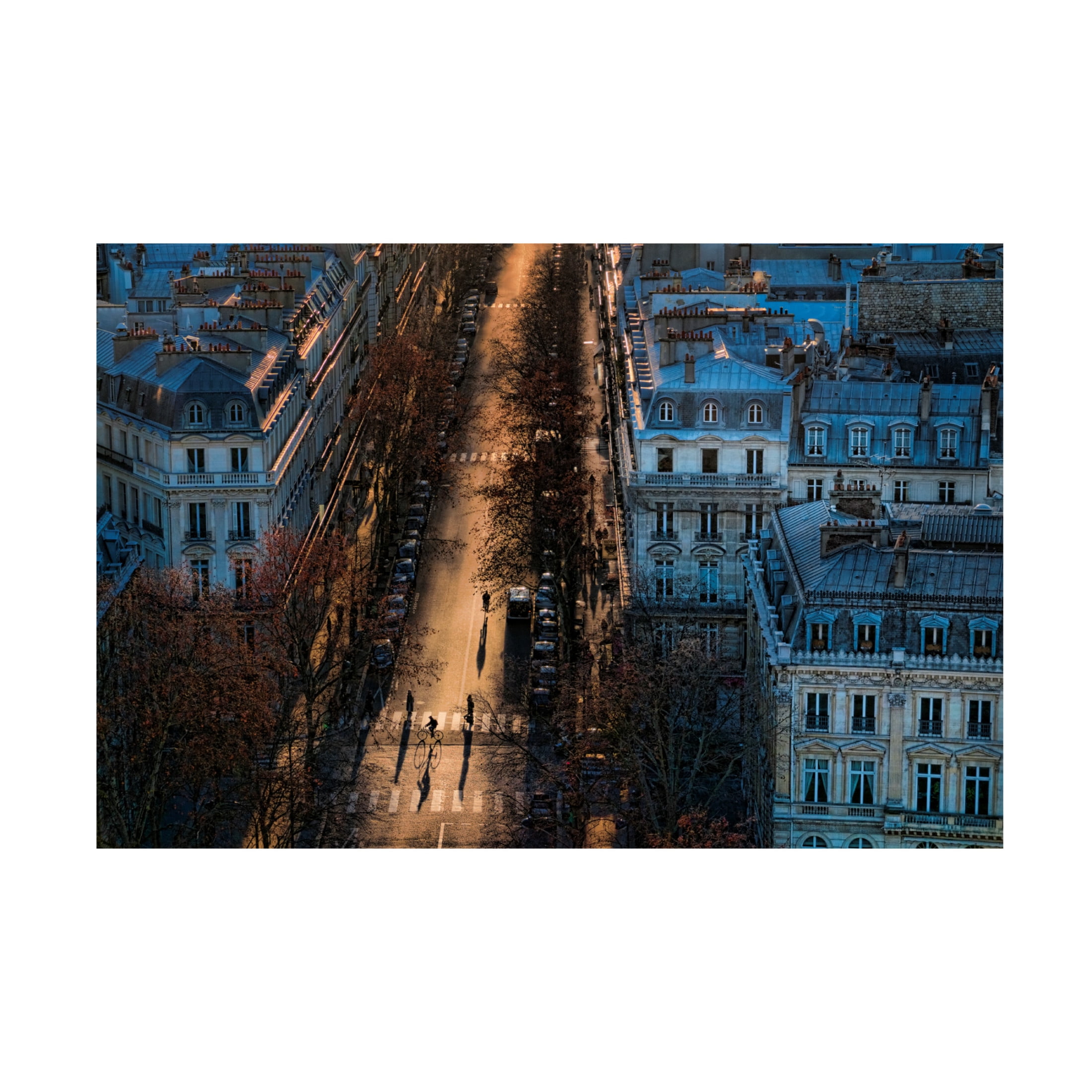 Canvas Wall Art - Gerald Bloch '2 Cyclists + 2 Pedestrians' Wall Art for Living Room, Bedroom, or Office D?cor by Trademark Fine Art - 47 x 30 Inches