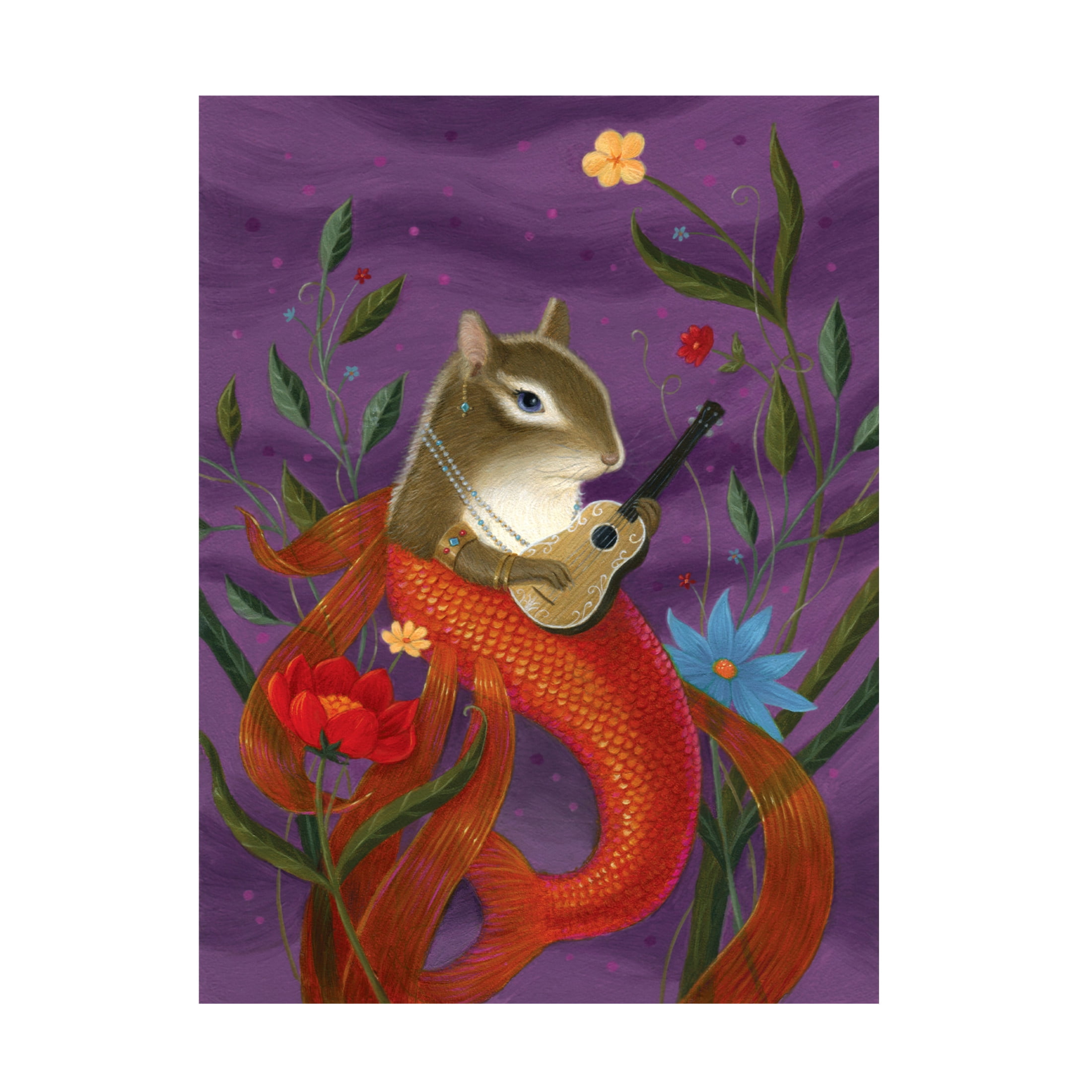 Canvas Wall Art - Gina Matarazzo 'Aurelia The Mermouse' Wall Art for Living Room, Bedroom, or Office Décor by Trademark Fine Art - 18 x 24 Inches