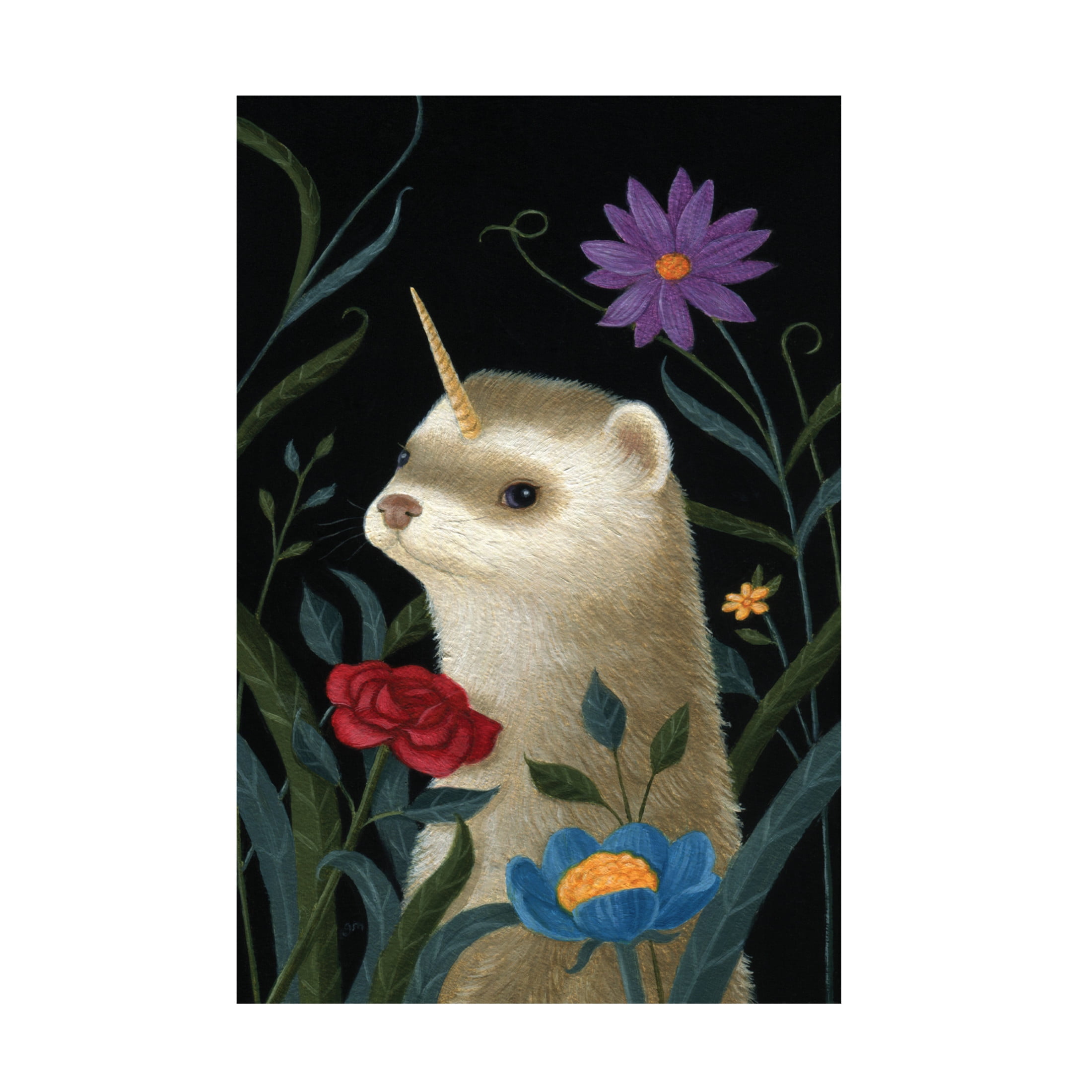 Canvas Wall Art - Gina Matarazzo 'Petey the Ferricorn' Wall Art for Living Room, Bedroom, or Office Décor by Trademark Fine Art - 16 x 24 Inches