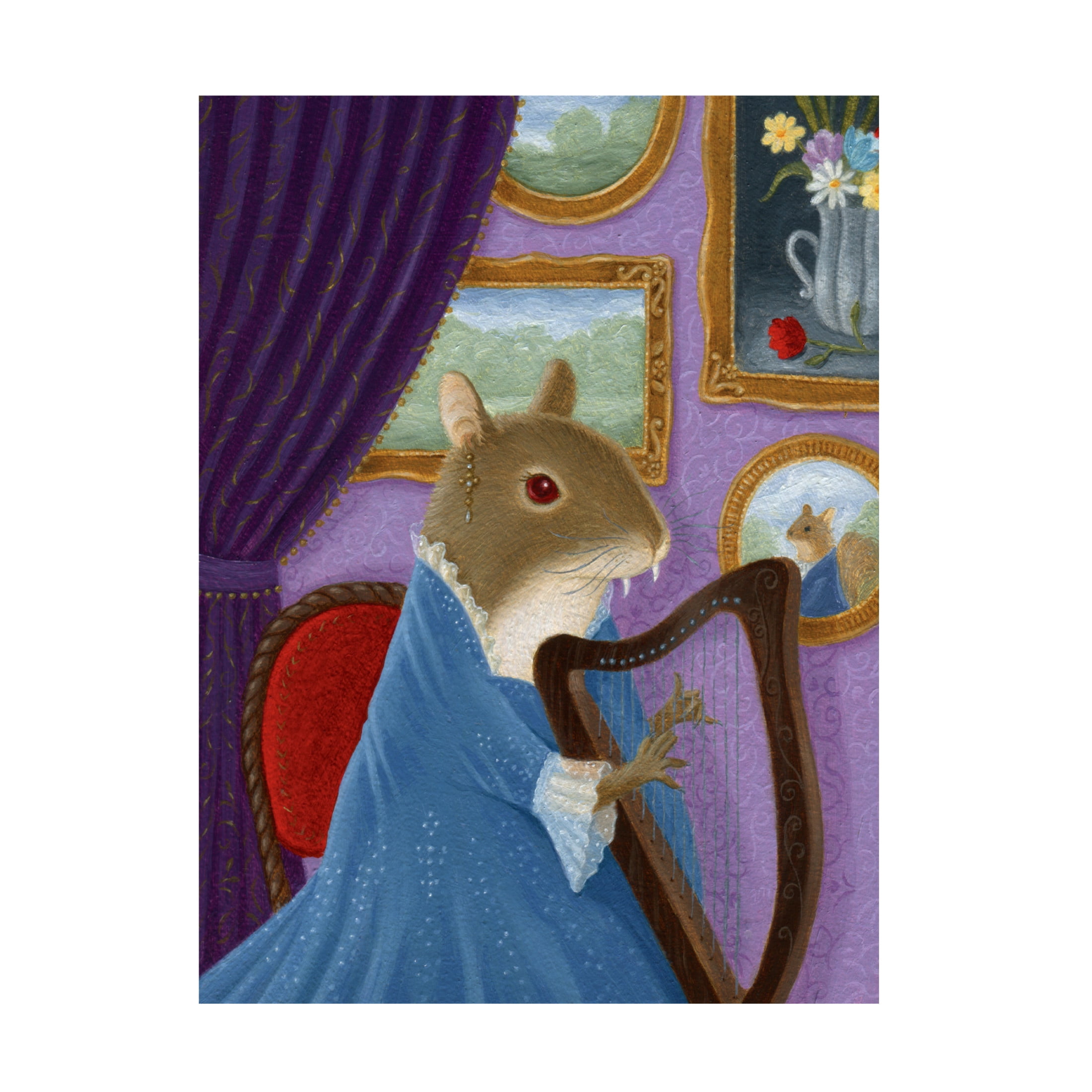Canvas Wall Art - Gina Matarazzo 'Priscilla F. Foffenschnizzle' Wall Art for Living Room, Bedroom, or Office Décor by Trademark Fine Art - 35 x 47 Inches