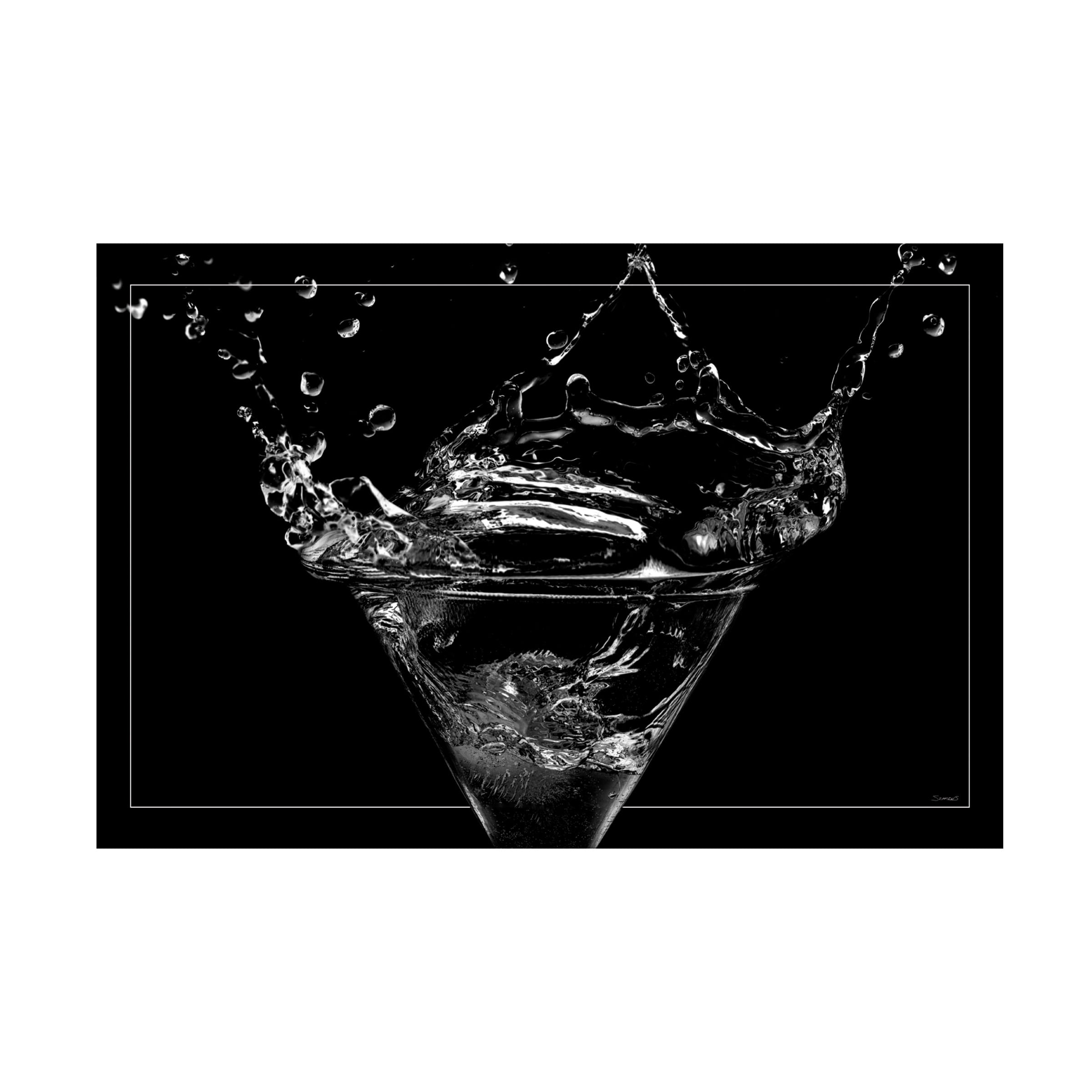 Canvas Wall Art - Gordon Semmens 'Martini Splash 12' Wall Art for Living Room, Bedroom, or Office DÃ©cor by Trademark Fine Art - 32 x 22 Inches