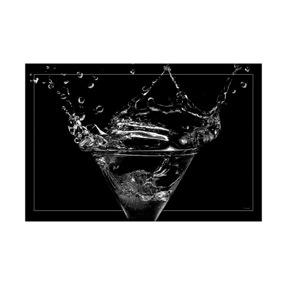 Canvas Wall Art - Gordon Semmens 'Martini Splash 12' Wall Art for Living Room, Bedroom, or Office Décor by Trademark Fine Art - 47 x 30 Inches