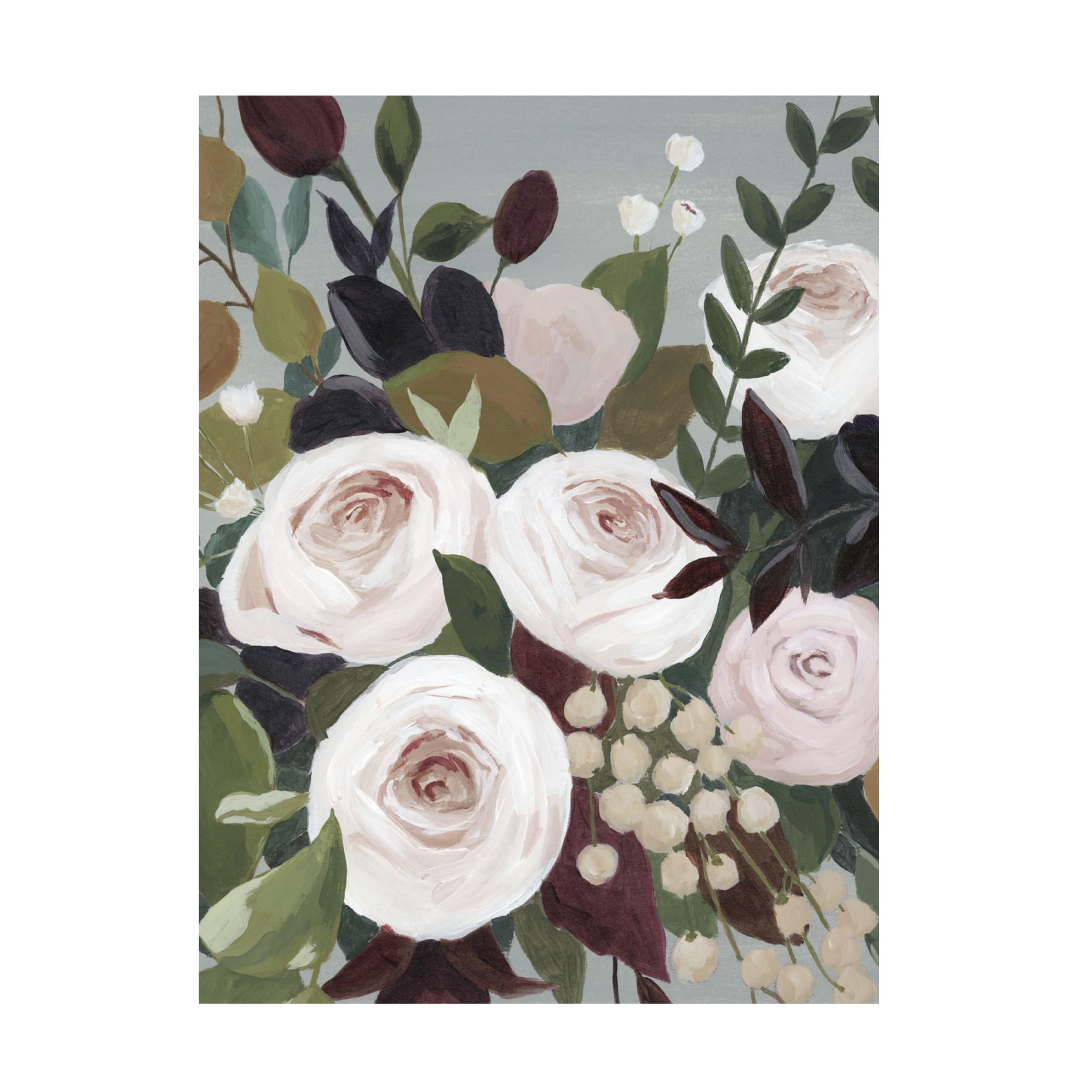 Canvas Wall Art - Grace Popp 'Bohemian Blooms I' Wall Art for Living Room, Bedroom, or Office Décor by Trademark Fine Art - 35 x 47 Inches