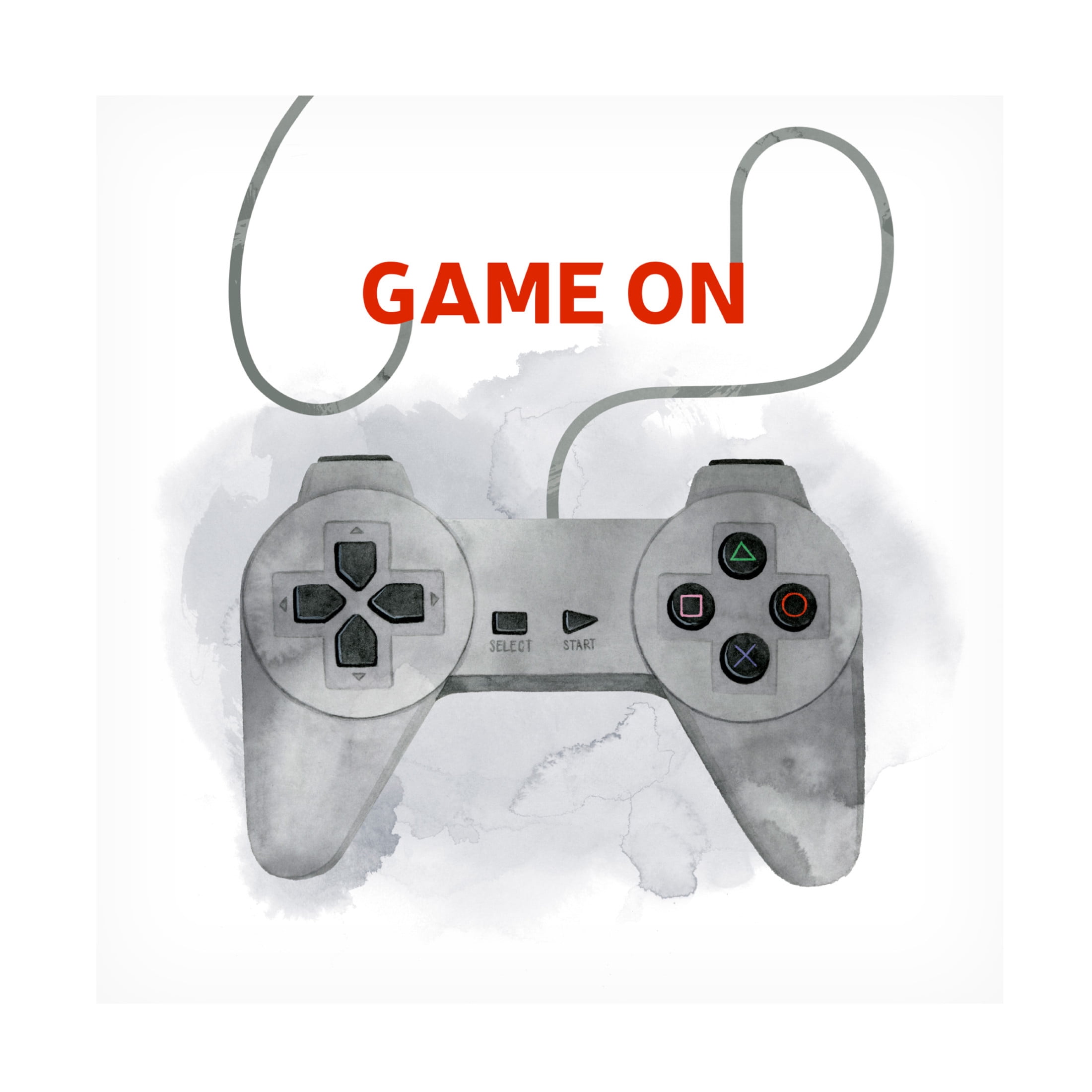 Canvas Wall Art - Grace Popp 'Game On II' Wall Art for Living Room, Bedroom, or Office Décor by Trademark Fine Art - 18 x 18 Inches
