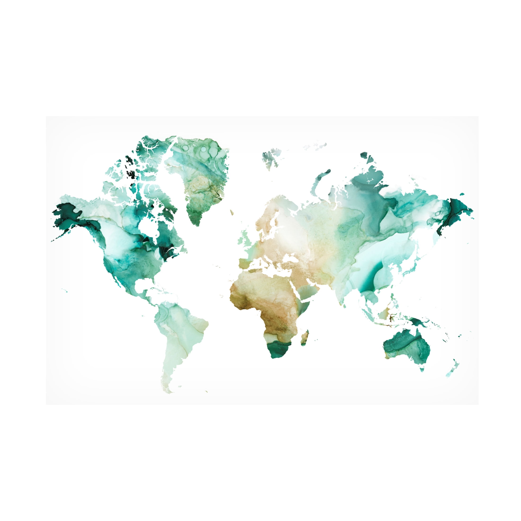 Canvas Wall Art - Grace Popp 'Geode World Map I' Wall Art for Living Room, Bedroom, or Office Décor by Trademark Fine Art - 47 x 30 Inches