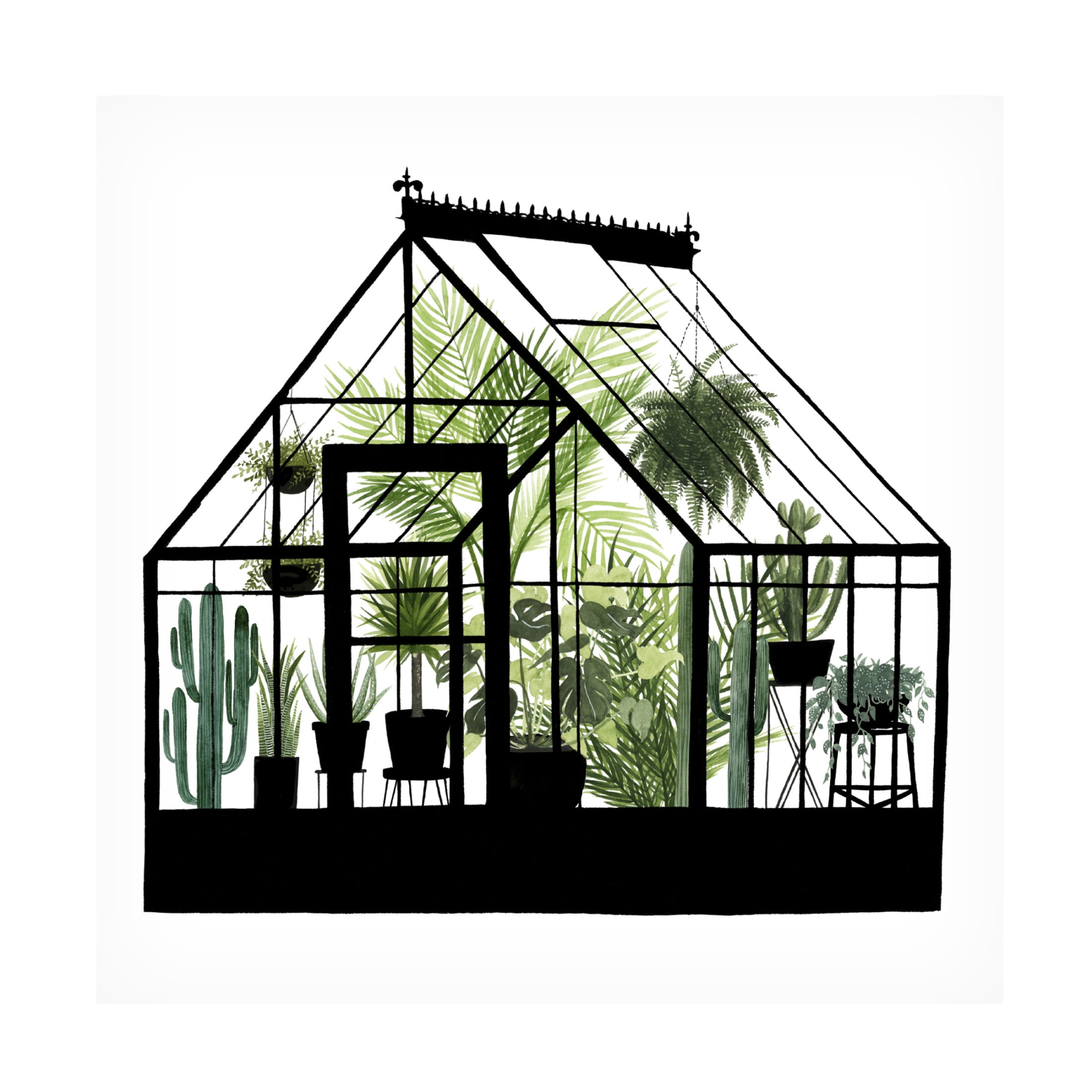 Canvas Wall Art - Grace Popp 'Glass House I' Wall Art for Living Room, Bedroom, or Office Décor by Trademark Fine Art - 35 x 35 Inches