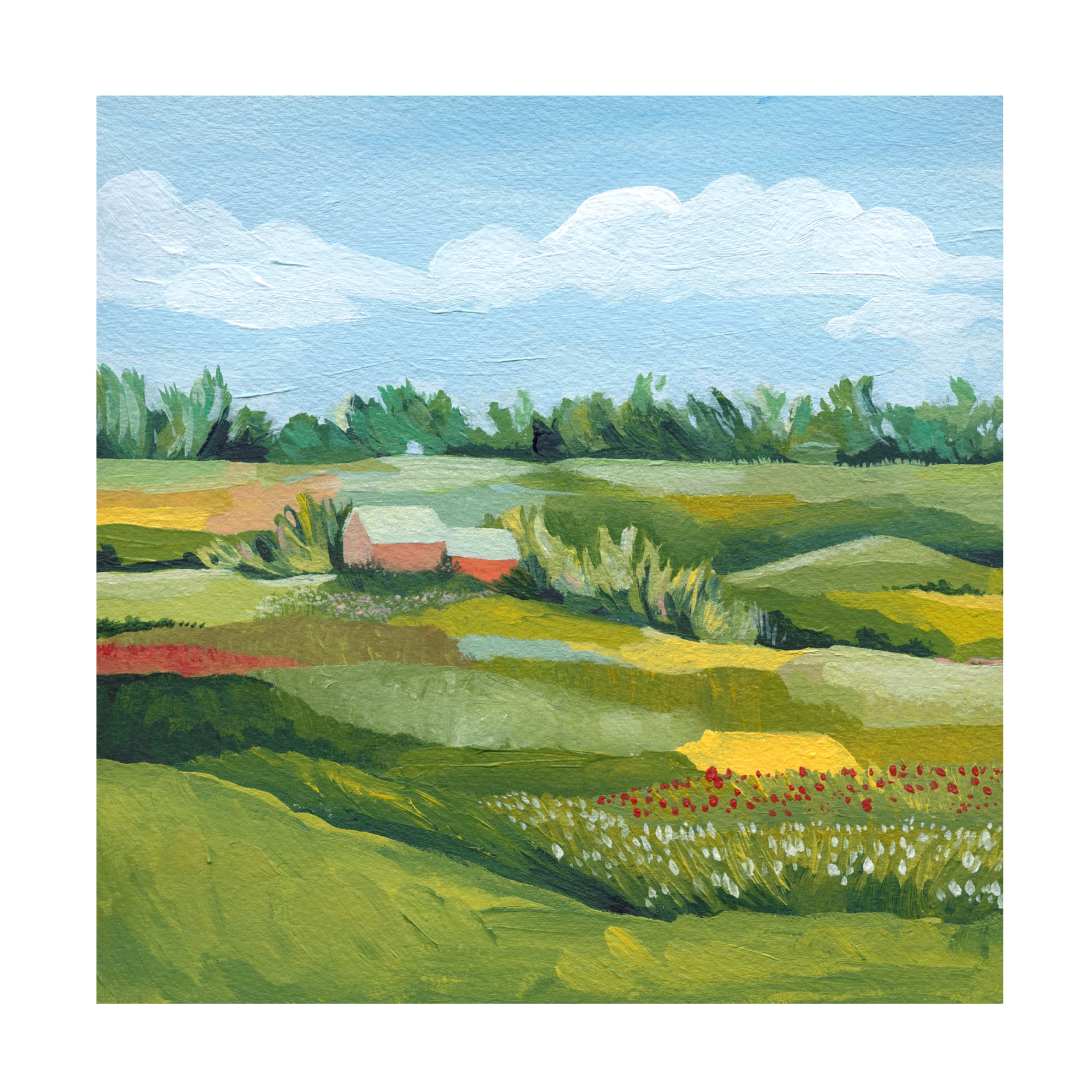 Canvas Wall Art - Grace Popp 'Idyllic Valley I' Wall Art for Living Room, Bedroom, or Office Décor by Trademark Fine Art - 35 x 35 Inches